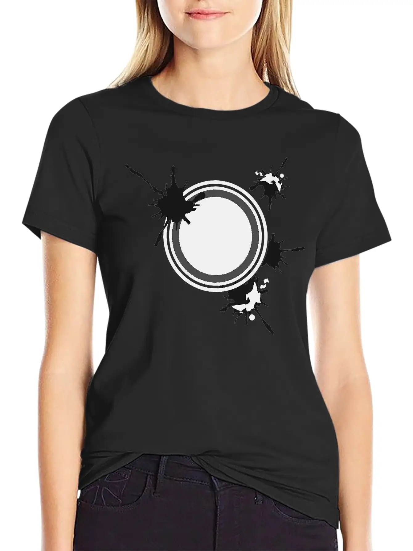 Circle Shape Splatter Timeless Short Sleeve Tee – Comfy And Minimalist Design