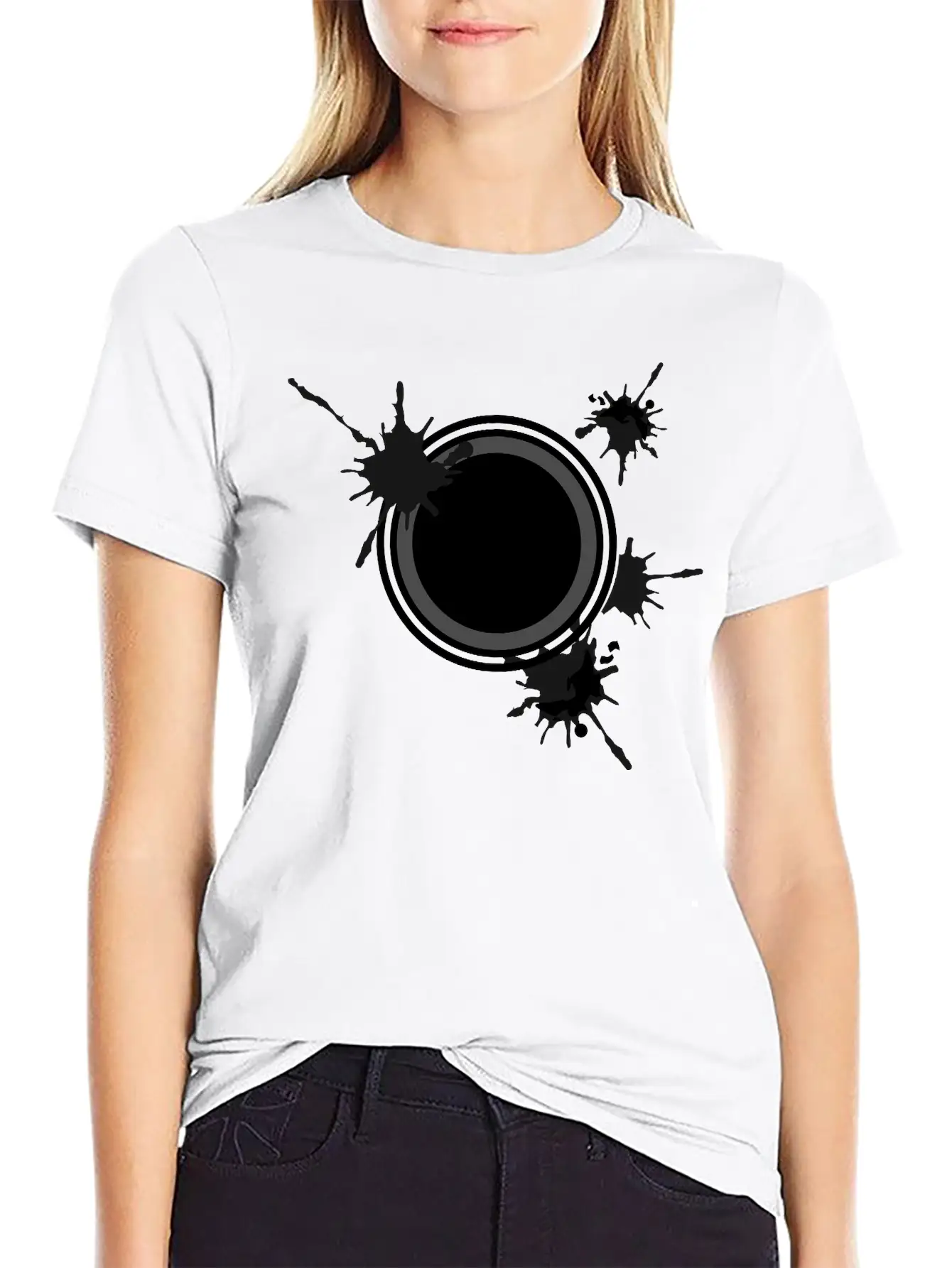 Circle Shape Splatter Timeless Short Sleeve Tee – Comfy And Minimalist Design