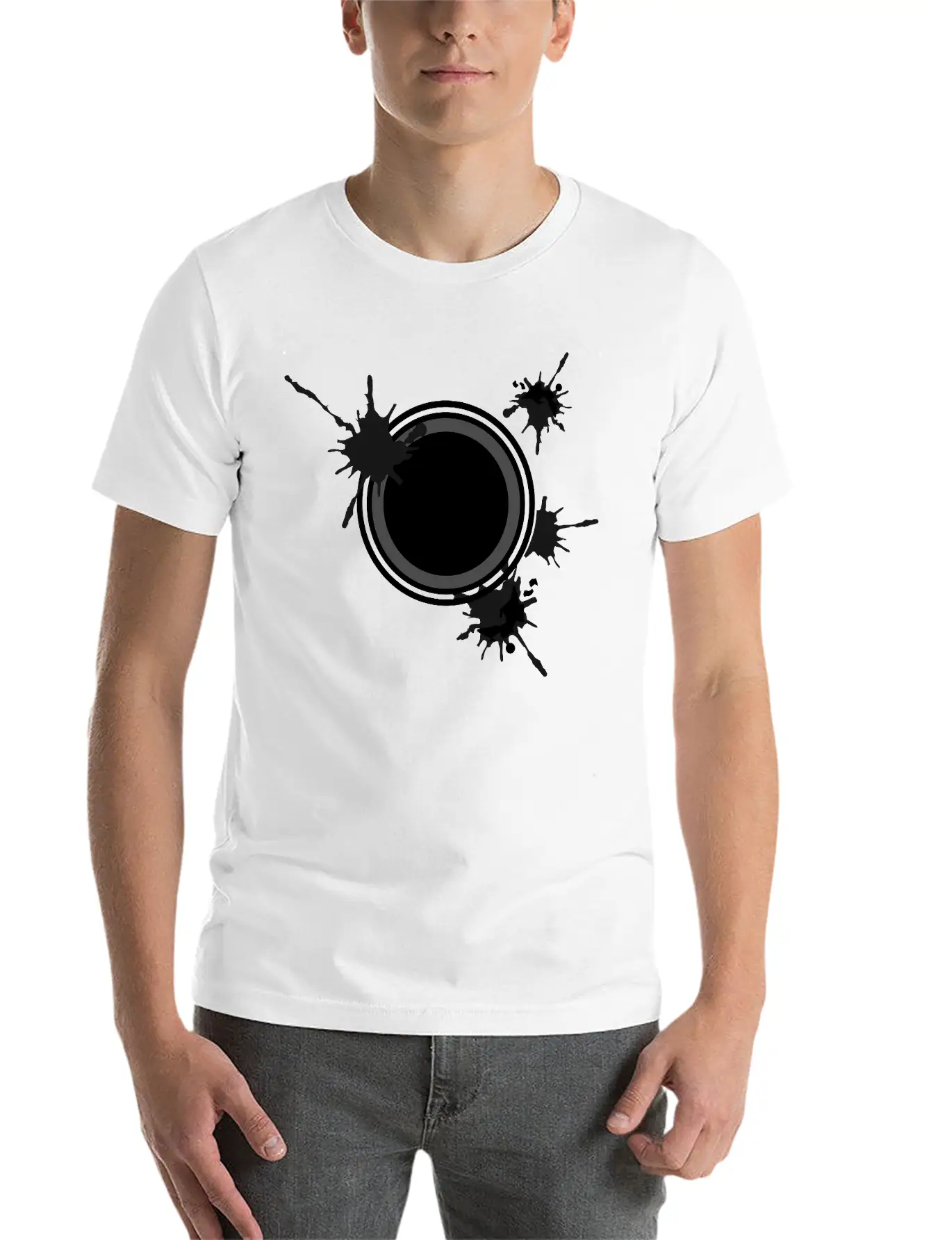 Circle Shape Splatter Timeless Short Sleeve Tee – Comfy And Minimalist Design
