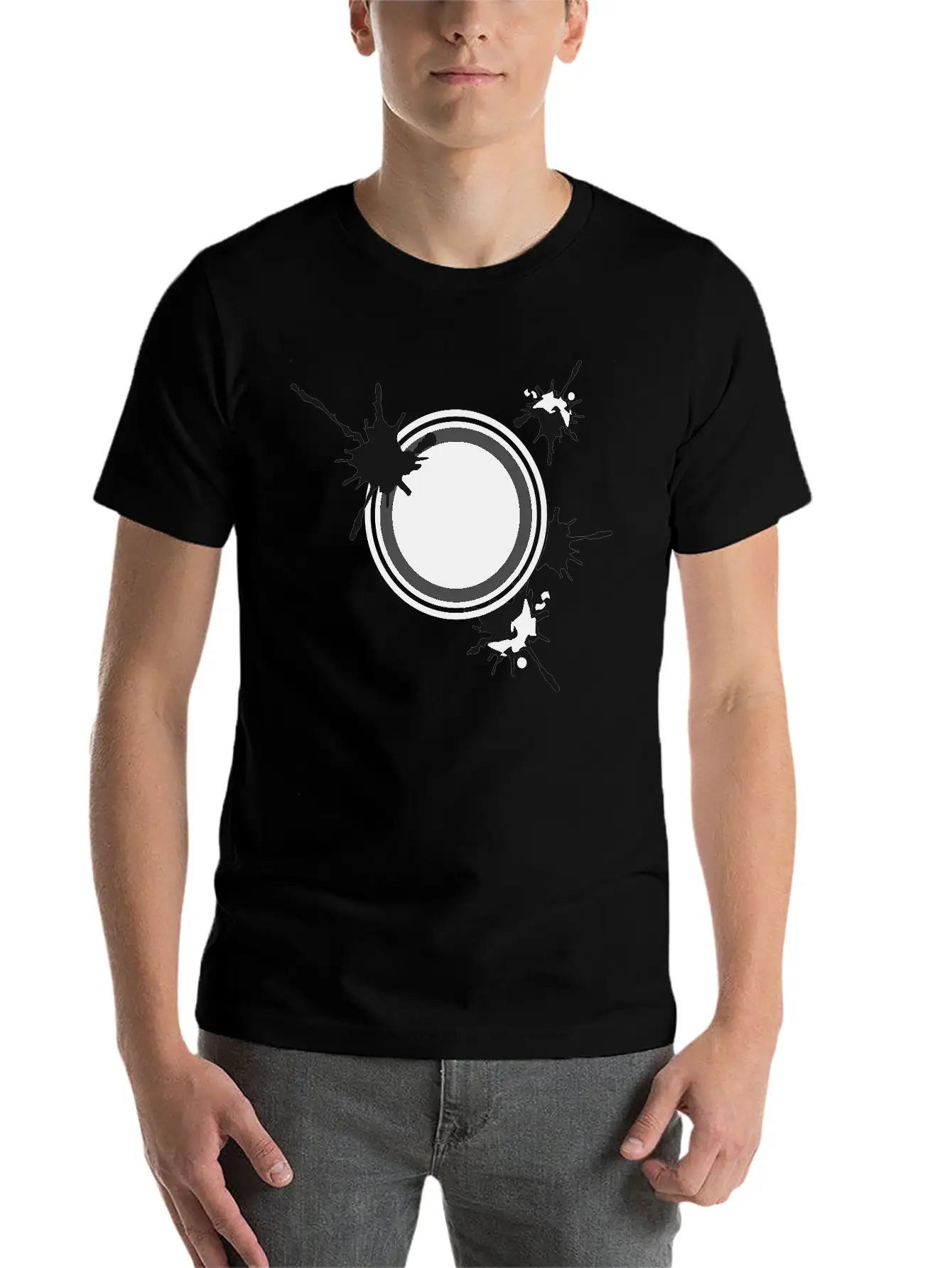 Circle Shape Splatter Timeless Short Sleeve Tee – Comfy And Minimalist Design