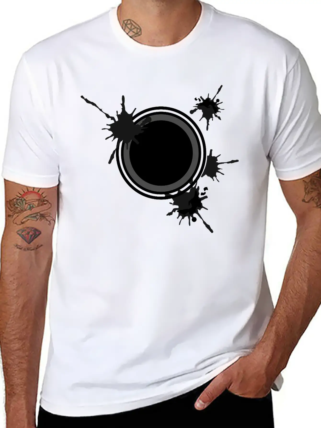Circle Shape Splatter Timeless Short Sleeve Tee – Comfy And Minimalist Design