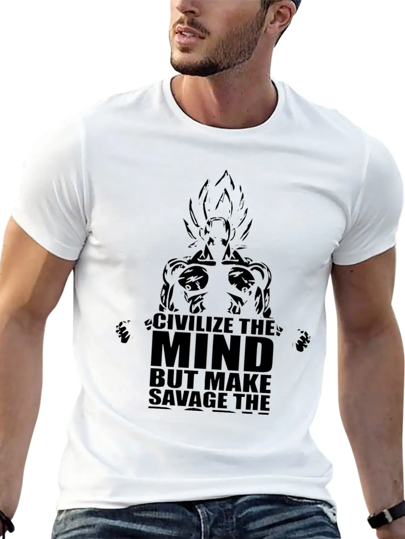 Civilize The Mind But Make Savage The Body Unisex Short Sleeve Soft Cotton T-Shirt – Casual Everyday Wear
