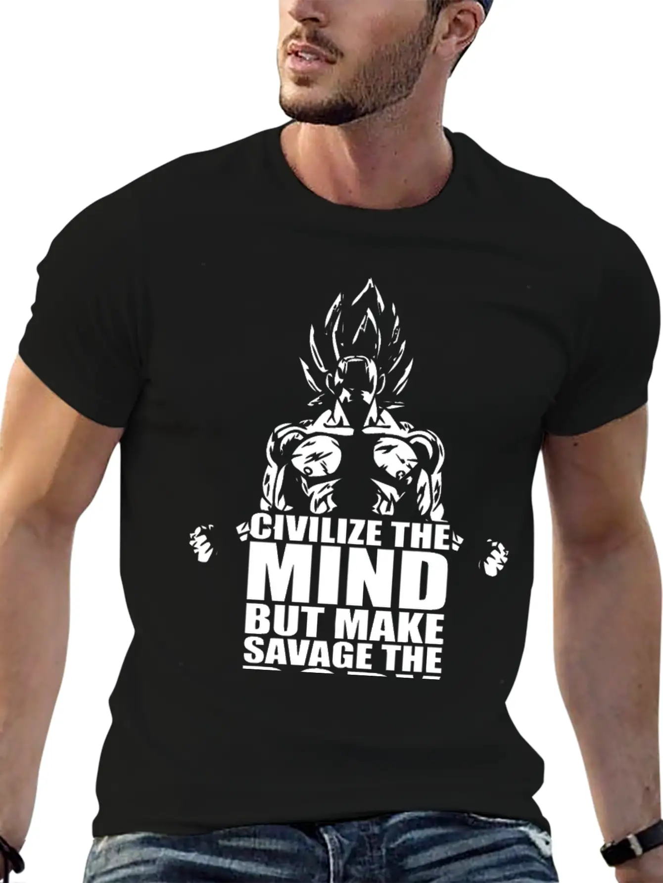 Civilize The Mind But Make Savage The Body Unisex Short Sleeve Soft Cotton T-Shirt – Casual Everyday Wear