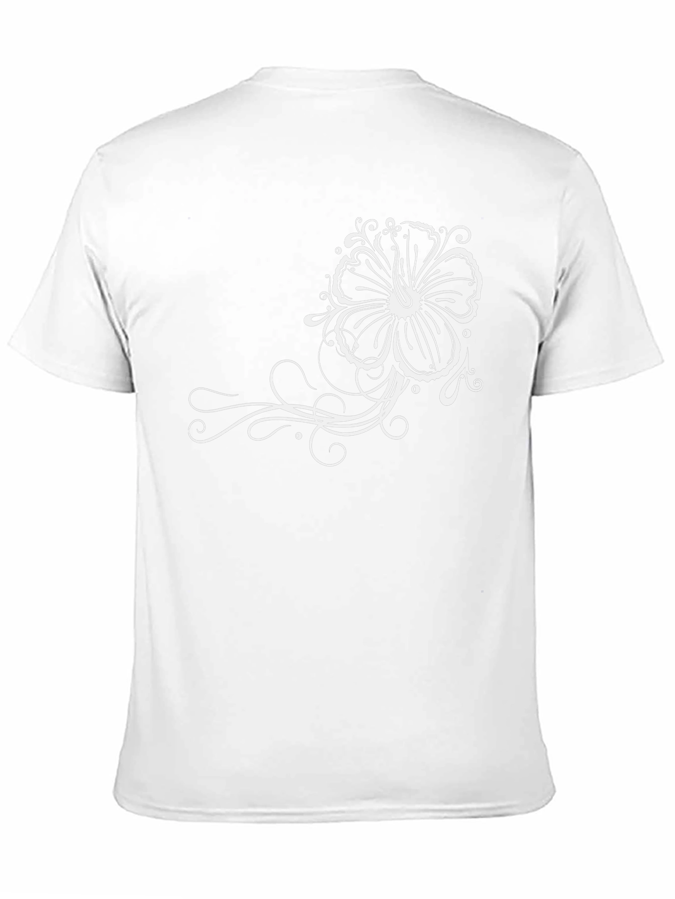 Black T-Shirt with Floral Design