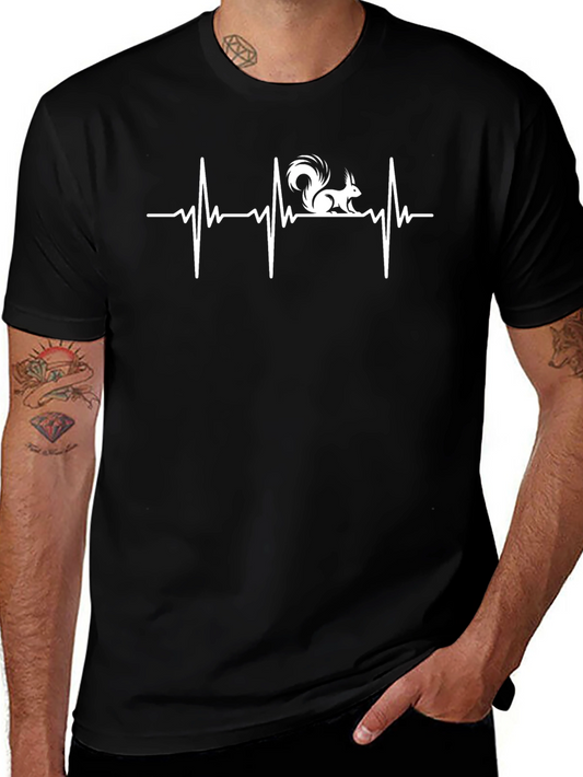 Squirrel Heartbeat T-Shirt - Black Graphic Tee