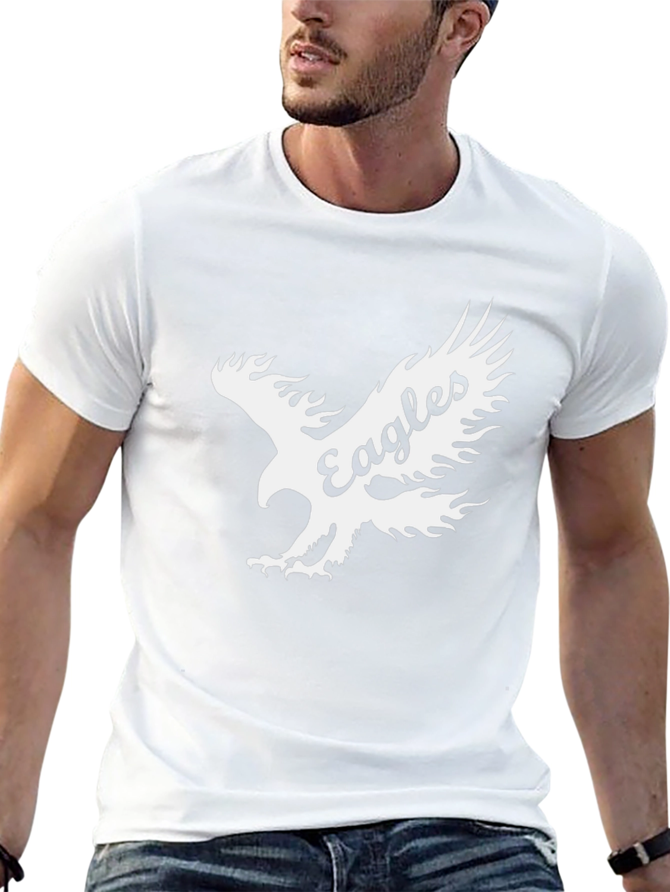 Eagles Graphic Print Black T-Shirt