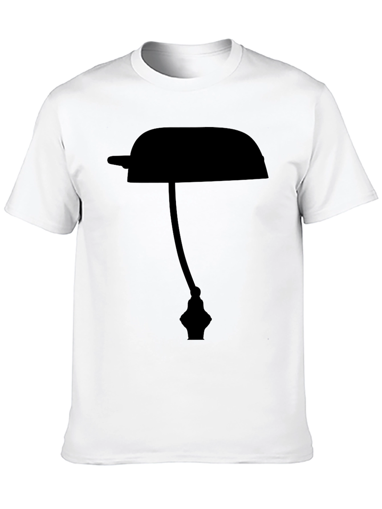 Black T-Shirt with Lamp Silhouette Design