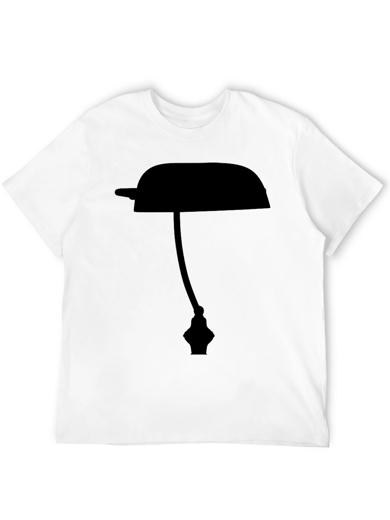 Black T-Shirt with Lamp Silhouette Design