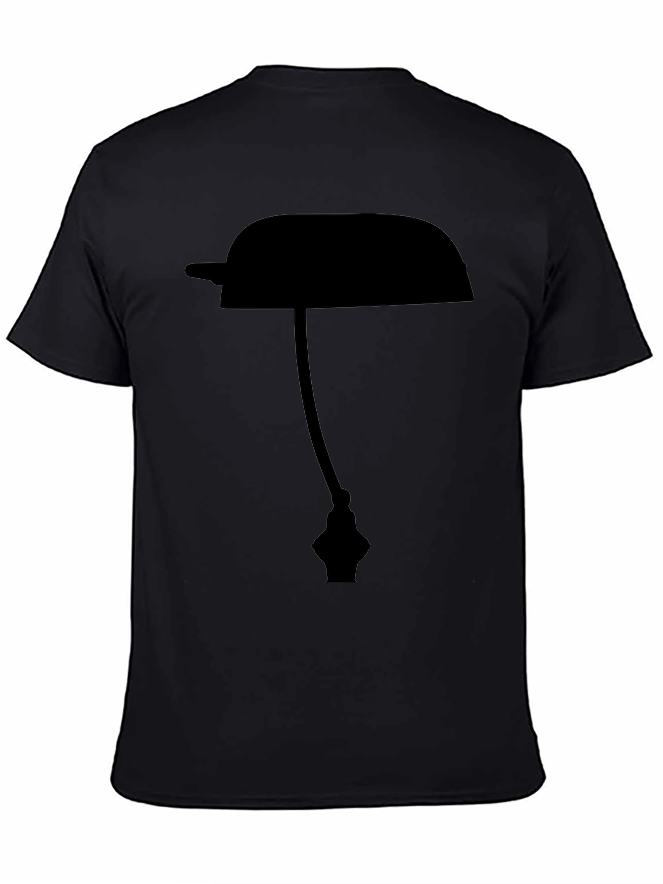 Black T-Shirt with Lamp Silhouette Design