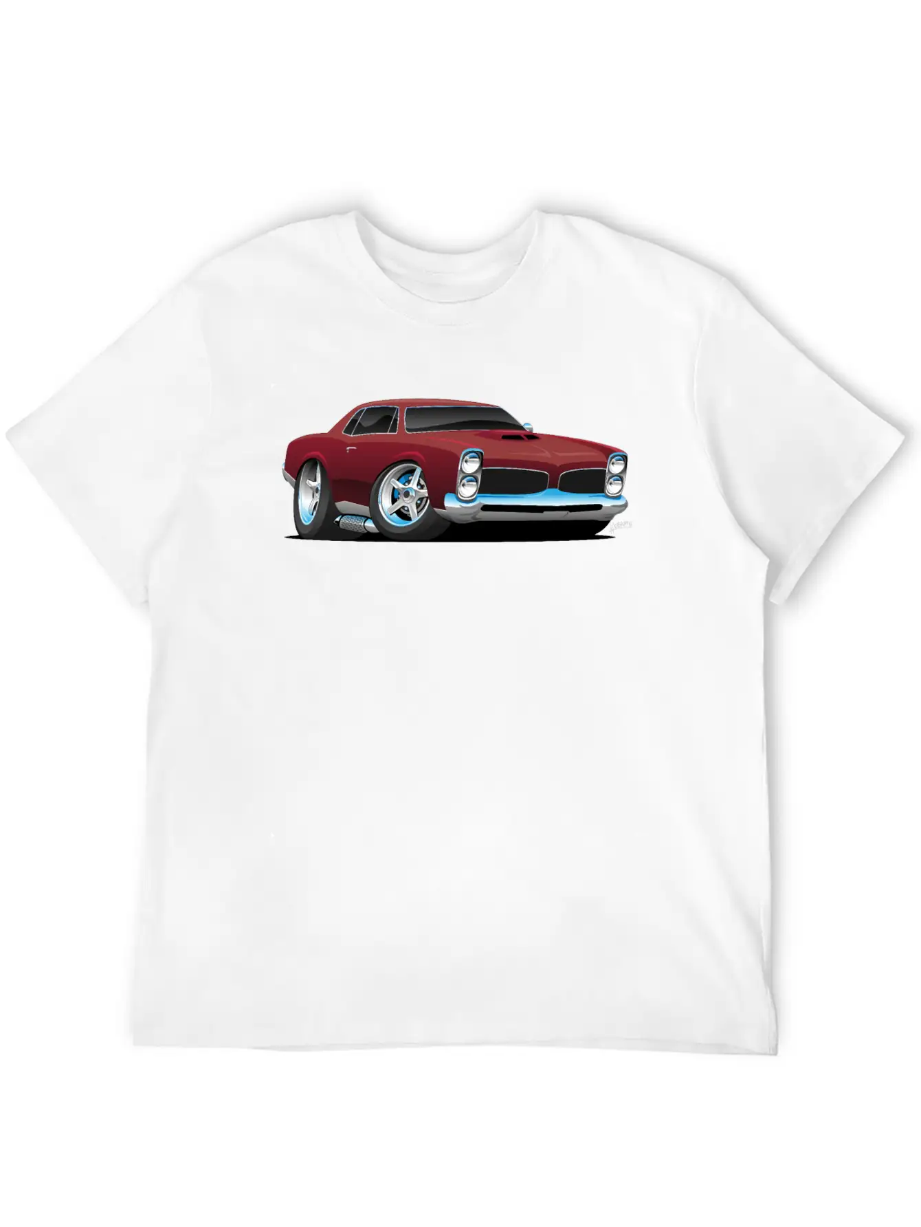 Classic American Muscle Car Cartoon Relaxed Everyday Tee – Lightweight And Durable Cotton