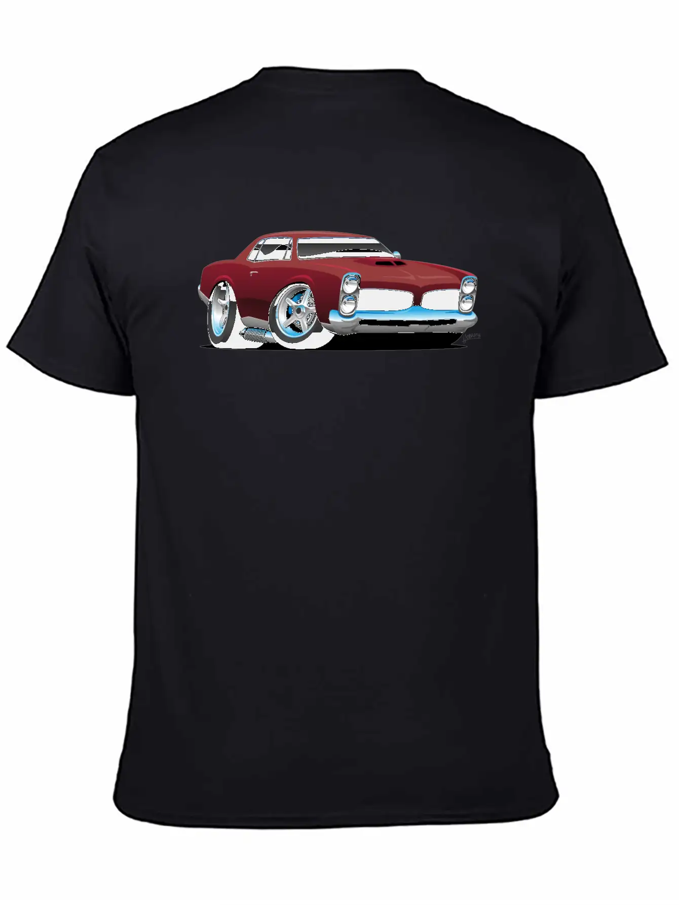 Classic American Muscle Car Cartoon Relaxed Everyday Tee – Lightweight And Durable Cotton