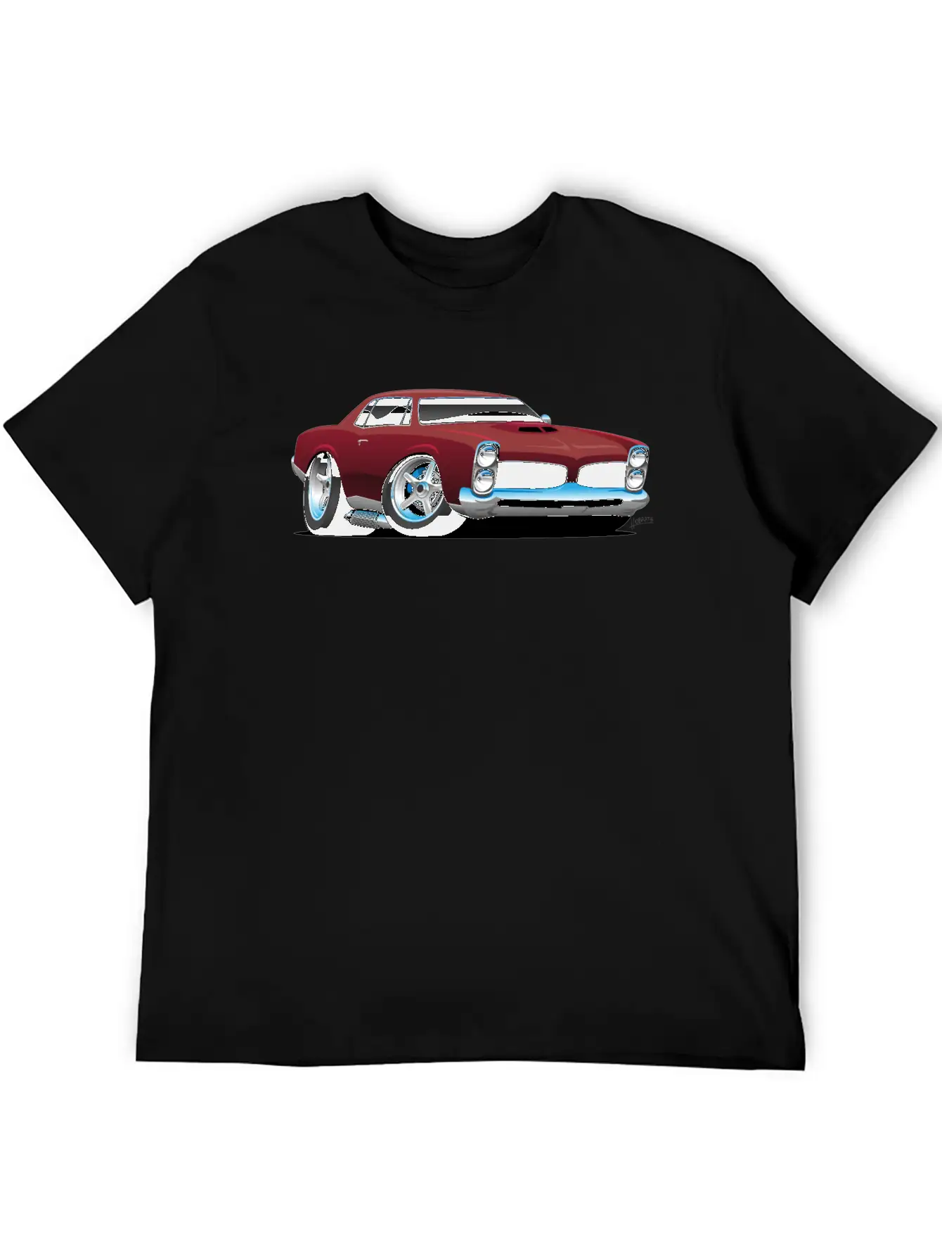 Classic American Muscle Car Cartoon Relaxed Everyday Tee – Lightweight And Durable Cotton