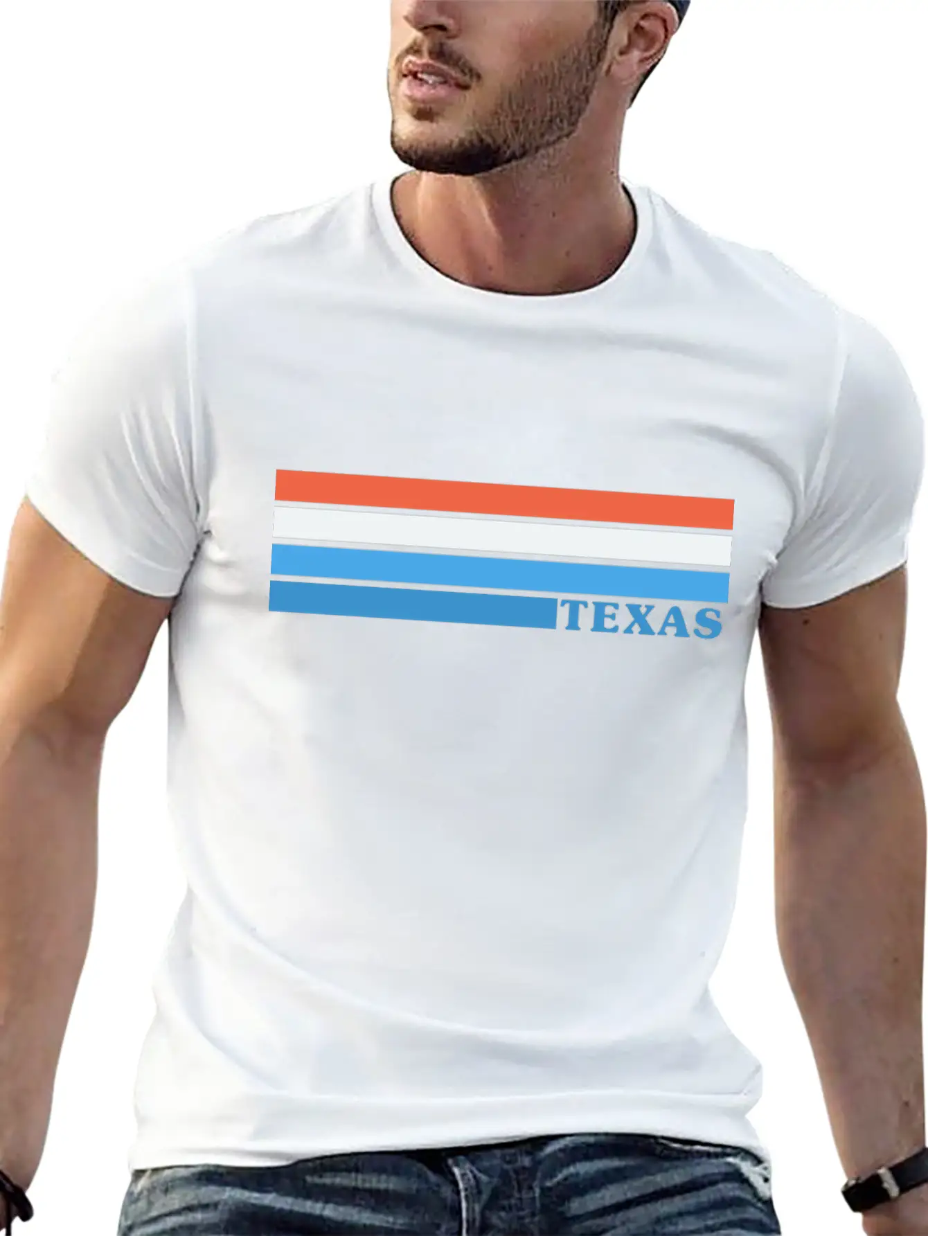 Classic Retro Stripes - Texas Comfortable Minimalist Graphic Tee – Summer Style Essential