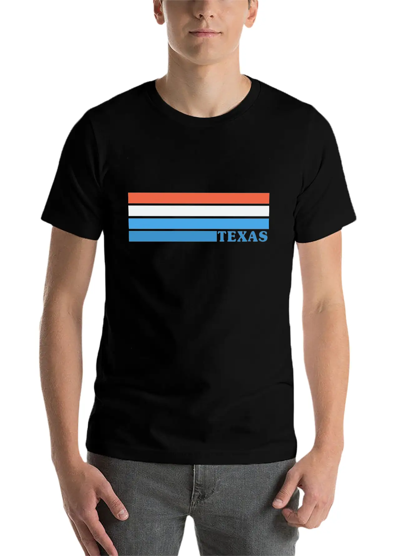 Classic Retro Stripes - Texas Comfortable Minimalist Graphic Tee – Summer Style Essential