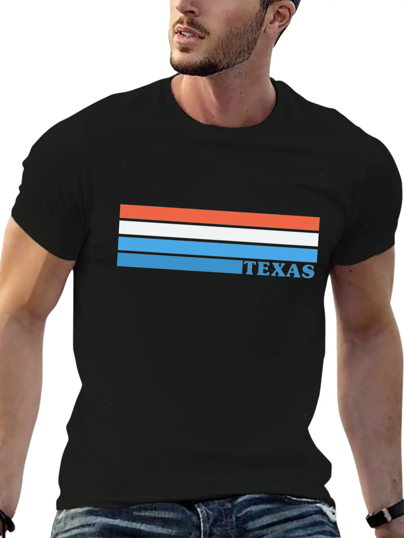 Classic Retro Stripes - Texas Comfortable Minimalist Graphic Tee – Summer Style Essential