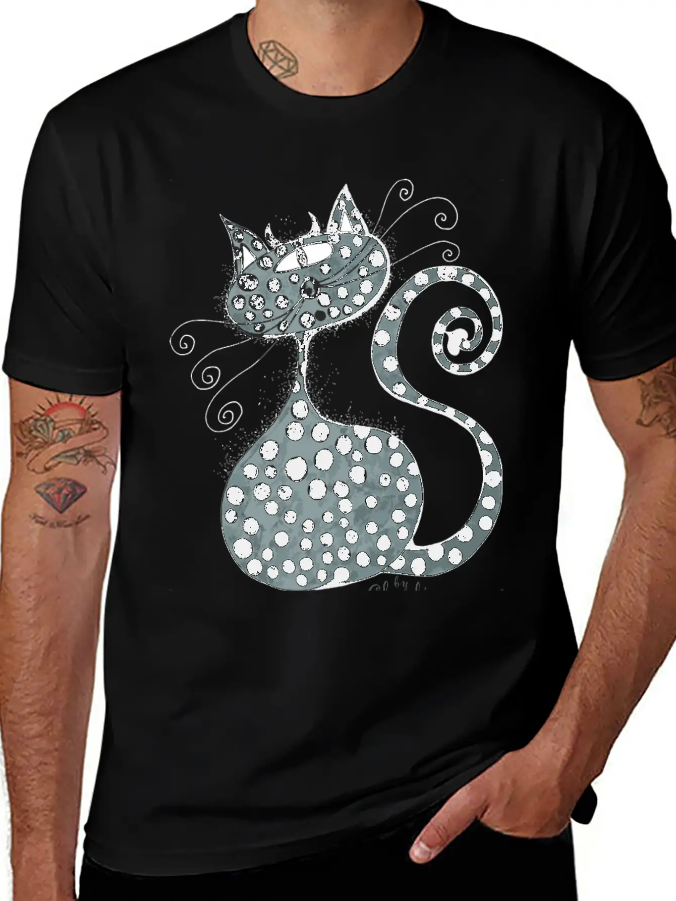 Claudia Worms Cat Stylish Everyday T-Shirt – Unisex Basic Cotton Tee