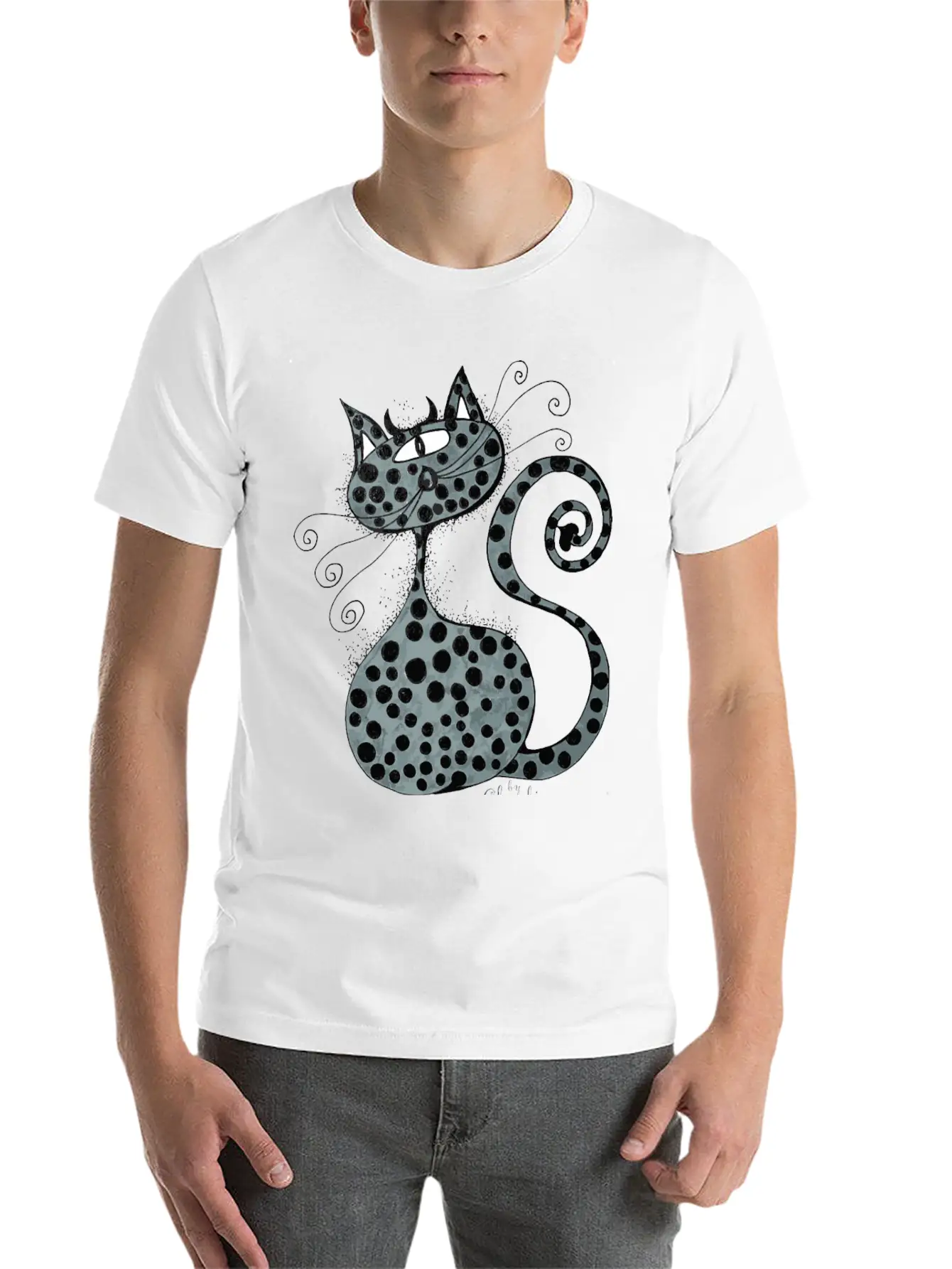 Claudia Worms Cat Stylish Everyday T-Shirt – Unisex Basic Cotton Tee
