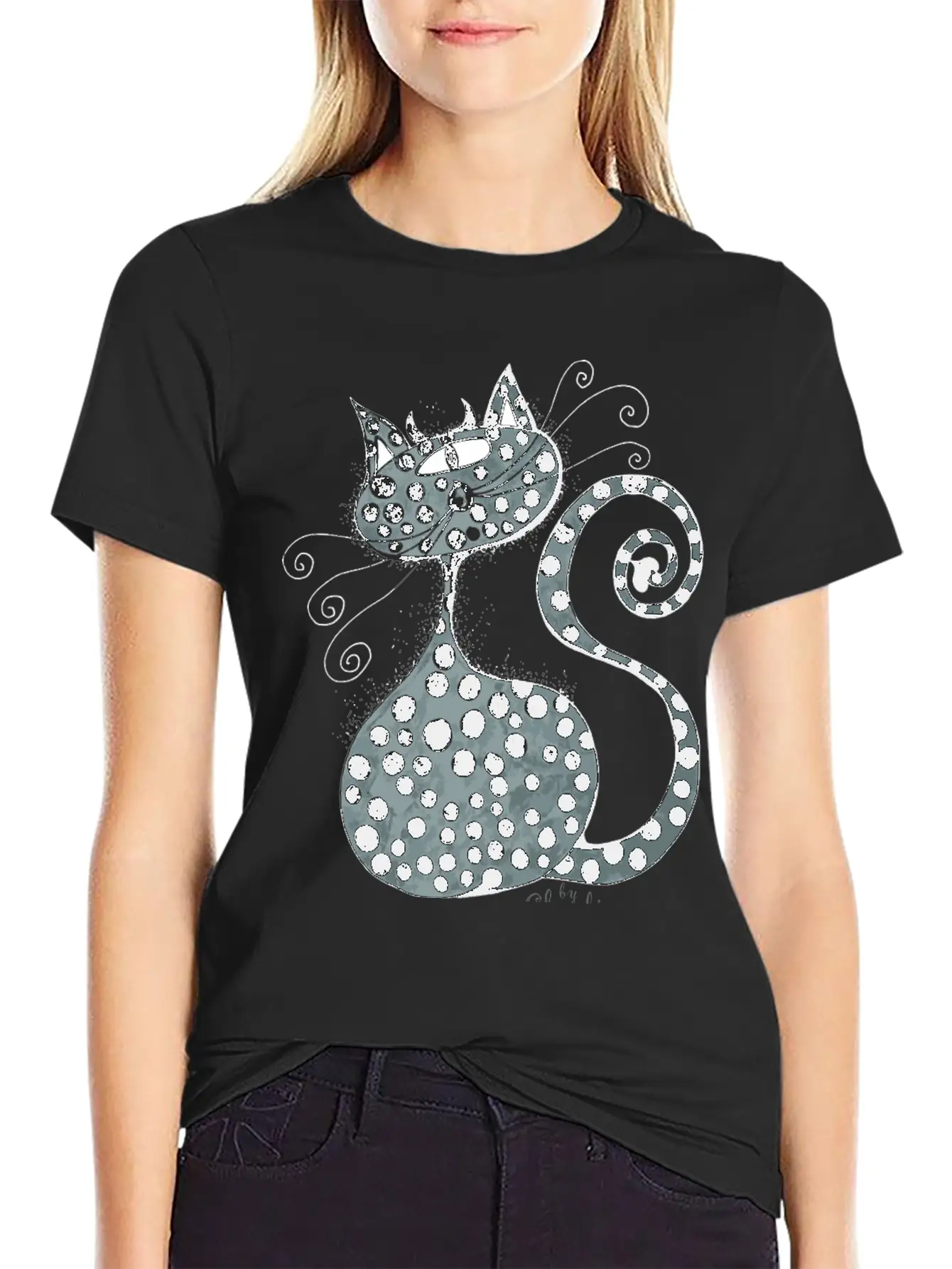 Claudia Worms Cat Stylish Everyday T-Shirt – Unisex Basic Cotton Tee