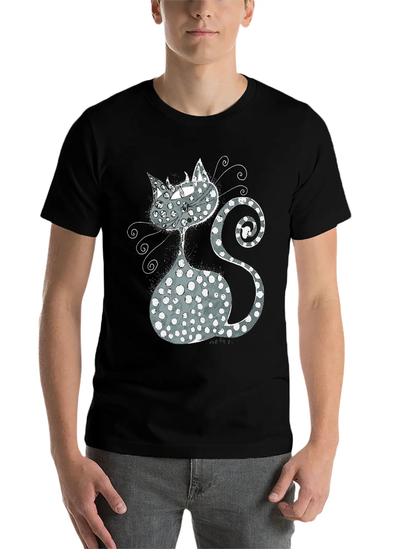 Claudia Worms Cat Stylish Everyday T-Shirt – Unisex Basic Cotton Tee