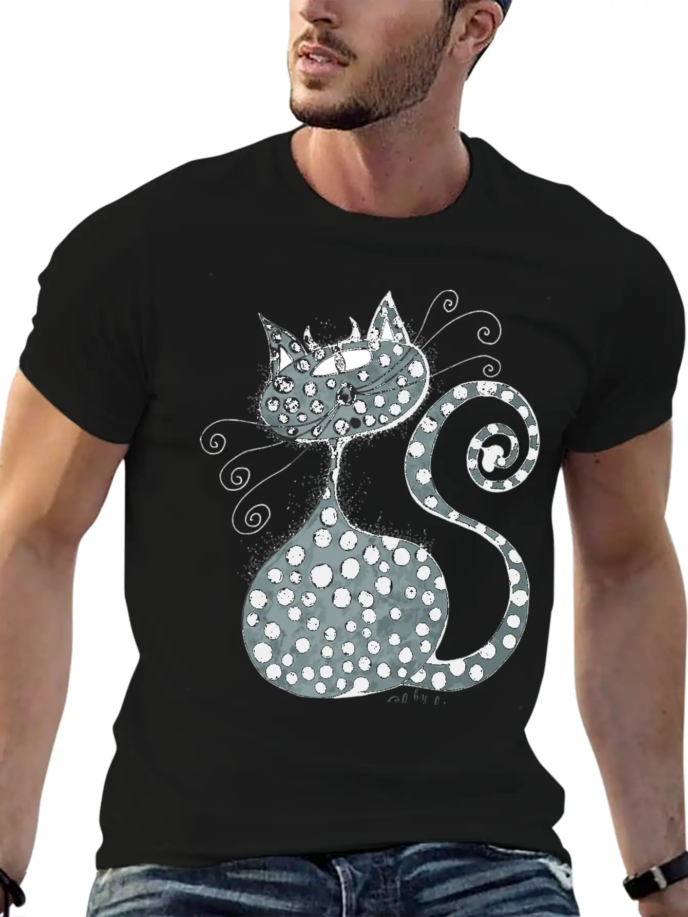 Claudia Worms Cat Stylish Everyday T-Shirt – Unisex Basic Cotton Tee