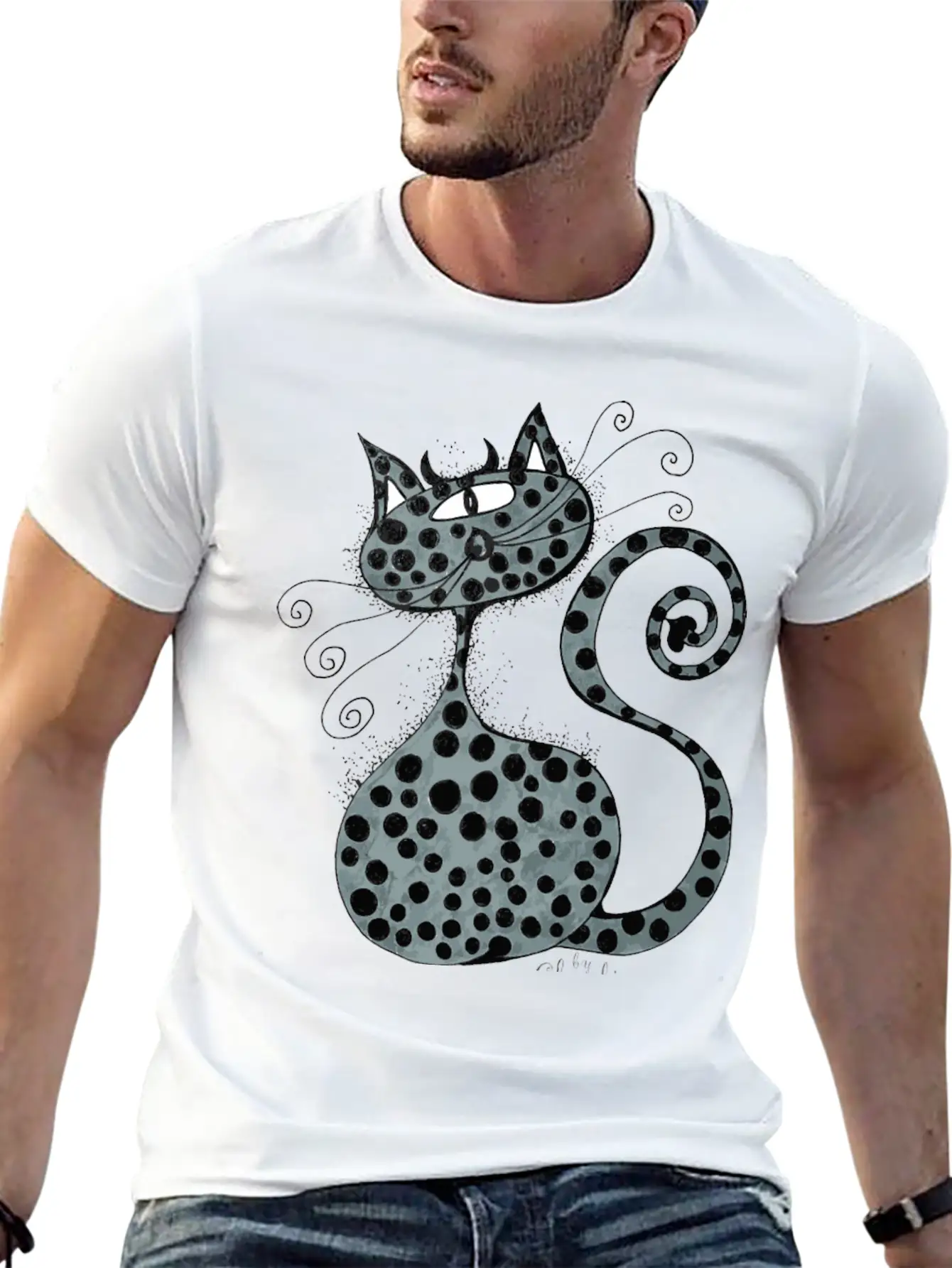 Claudia Worms Cat Stylish Everyday T-Shirt – Unisex Basic Cotton Tee