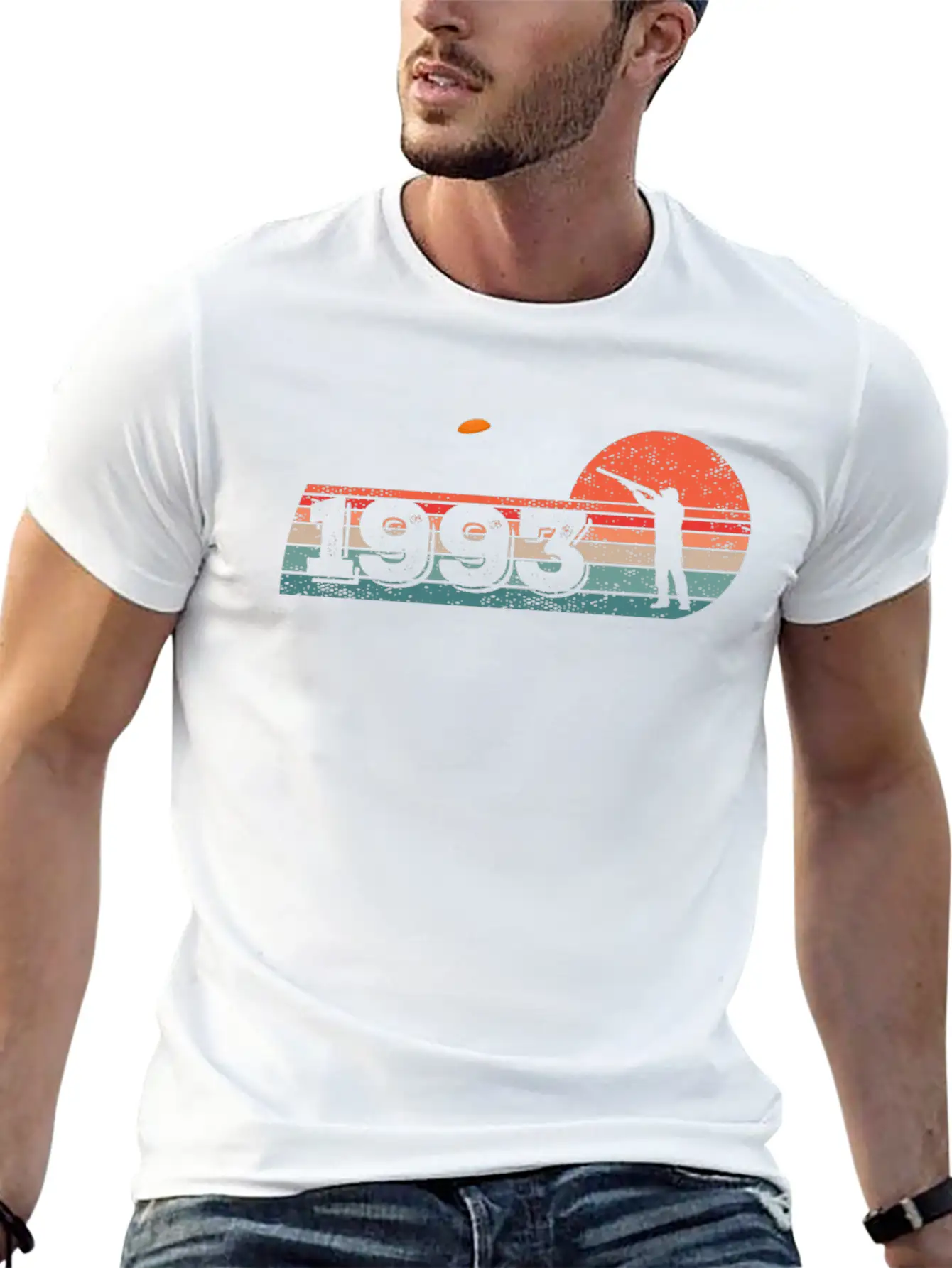 Clay Skeet Pigeon Shooting Vintage 1993 Birthday Essential Unisex Summer Tee – Soft Cotton Casual Fit