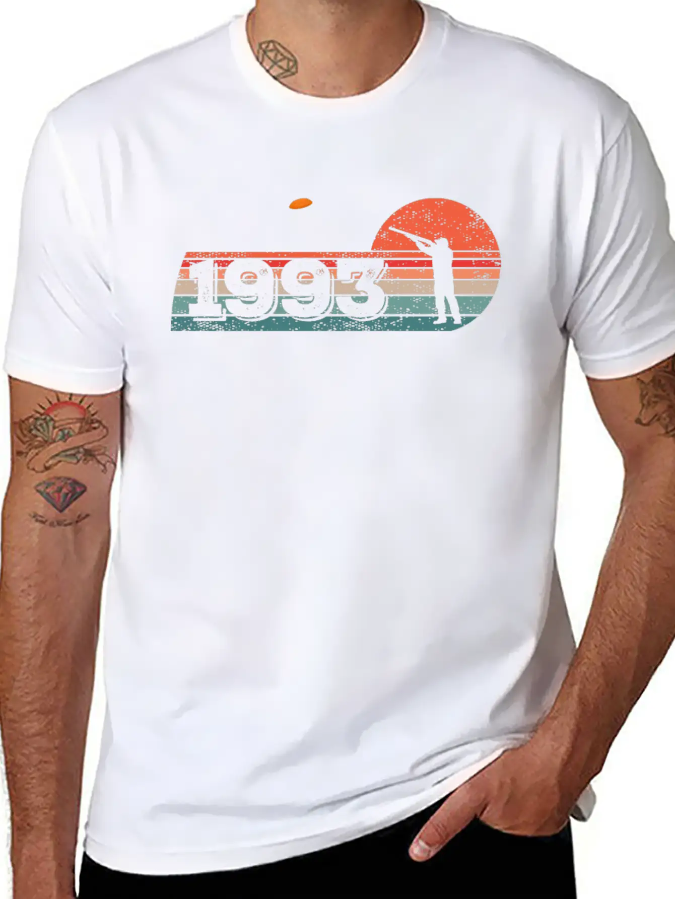 Clay Skeet Pigeon Shooting Vintage 1993 Birthday Essential Unisex Summer Tee – Soft Cotton Casual Fit
