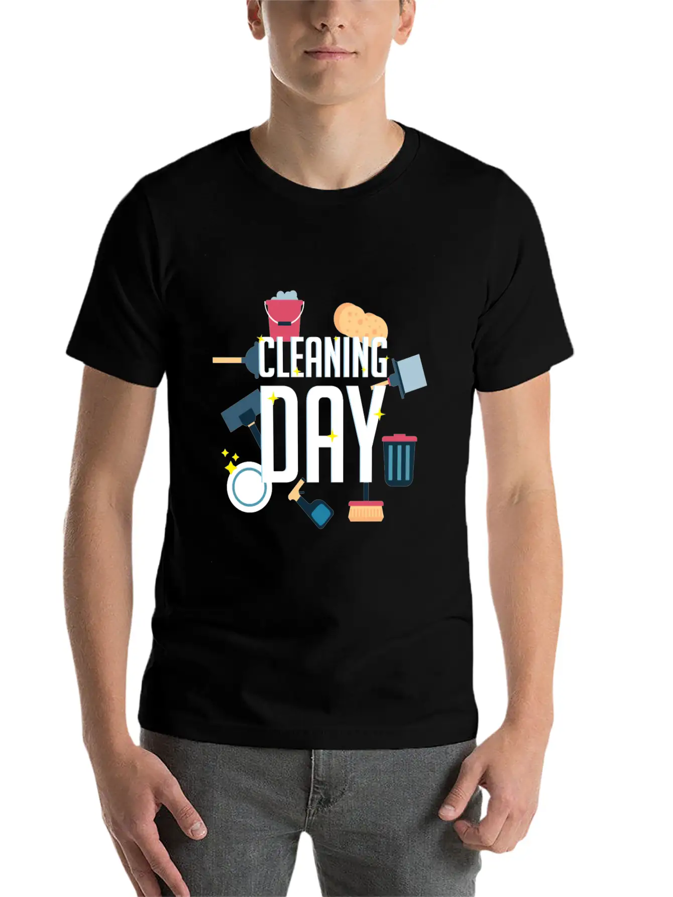 Cleaning Day Helper Or Housewife Gift Unisex Casual T-Shirt – Clean Design For Daily Comfort