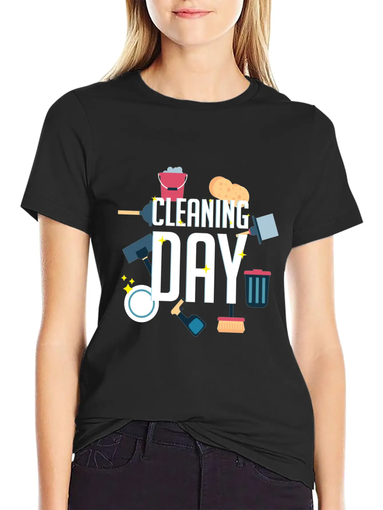 Cleaning Day Helper Or Housewife Gift Unisex Casual T-Shirt – Clean Design For Daily Comfort