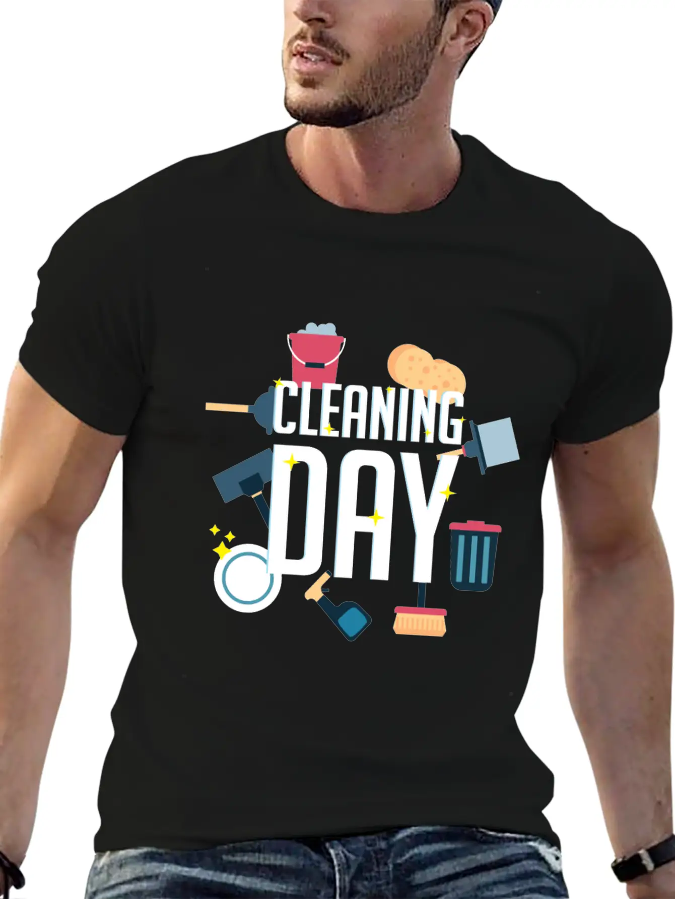 Cleaning Day Helper Or Housewife Gift Unisex Casual T-Shirt – Clean Design For Daily Comfort