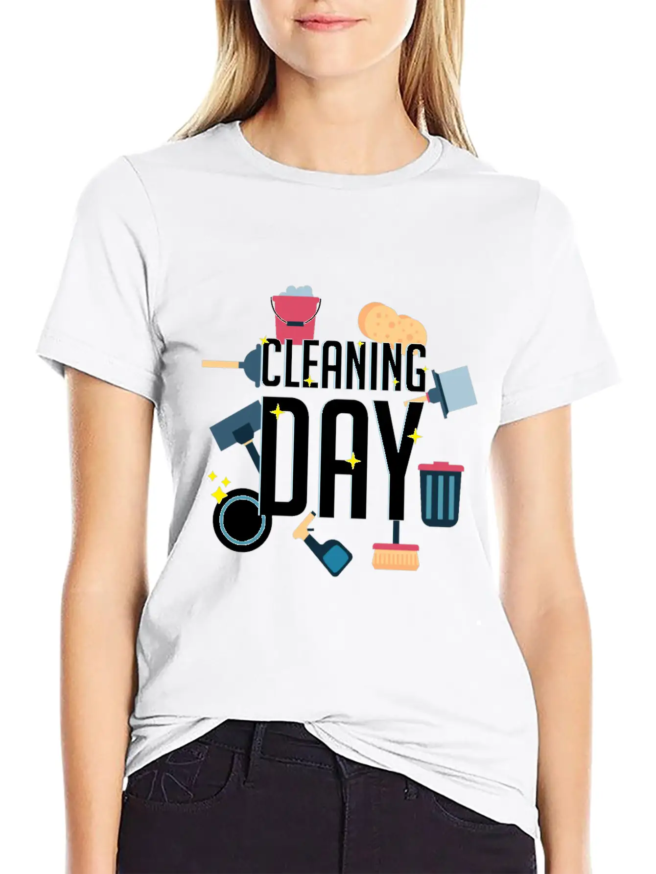 Cleaning Day Helper Or Housewife Gift Unisex Casual T-Shirt – Clean Design For Daily Comfort