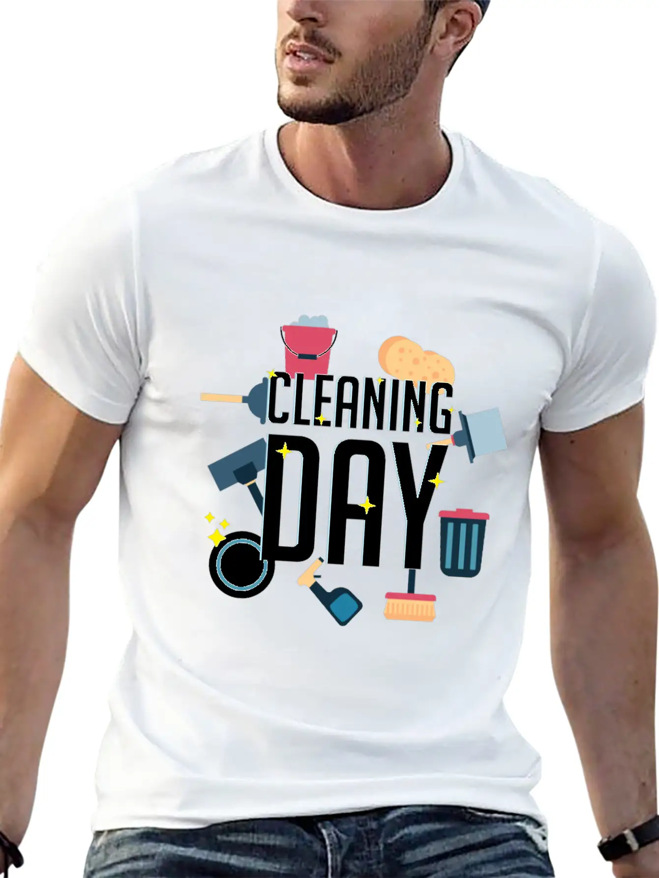 Cleaning Day Helper Or Housewife Gift Unisex Casual T-Shirt – Clean Design For Daily Comfort