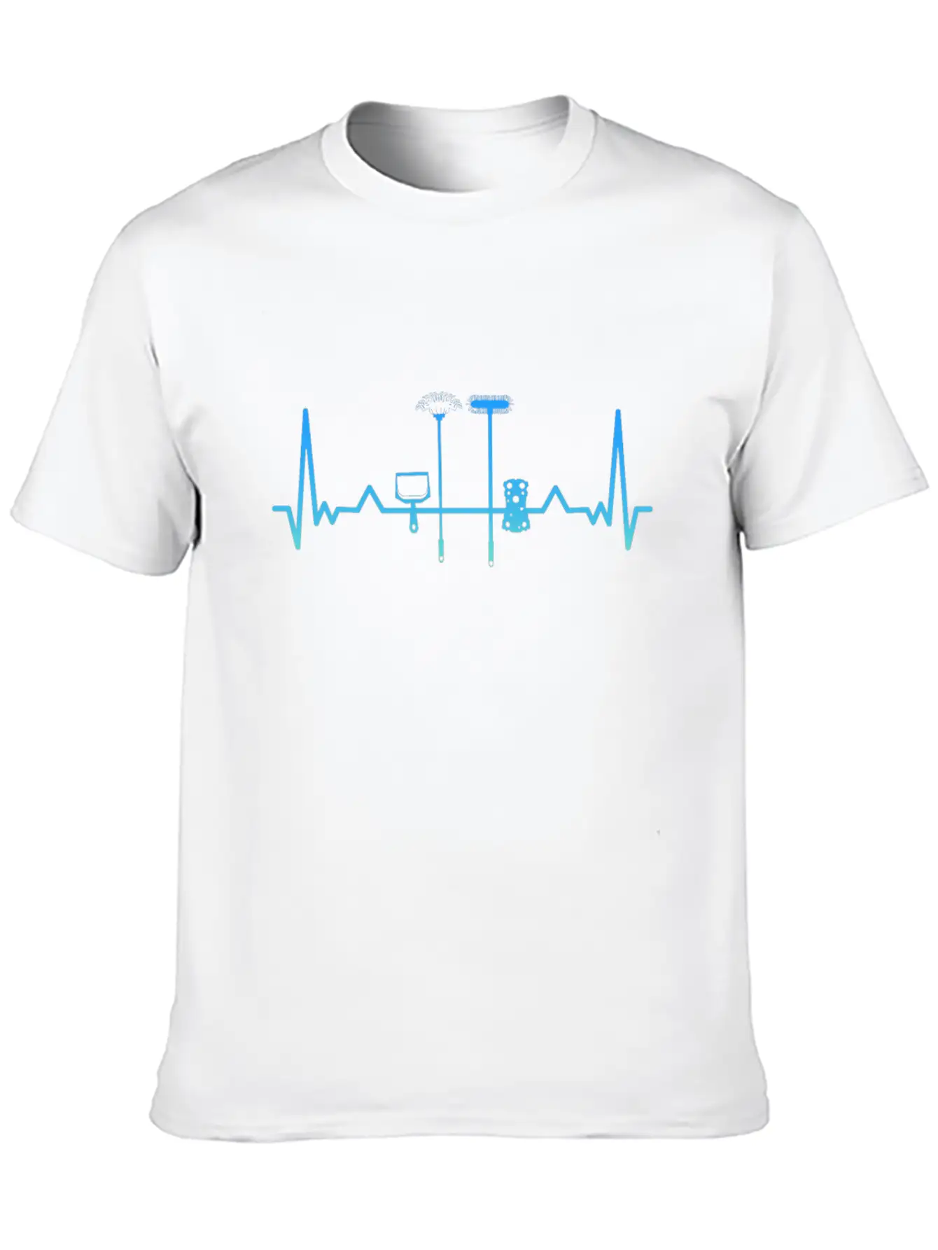 Cleaning Housekeeping Heartbeat Gift Mom Stylish Everyday T-Shirt – Unisex Basic Cotton Tee