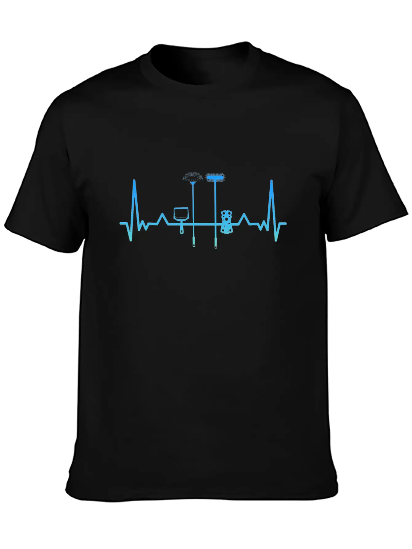 Cleaning Housekeeping Heartbeat Gift Mom Stylish Everyday T-Shirt – Unisex Basic Cotton Tee