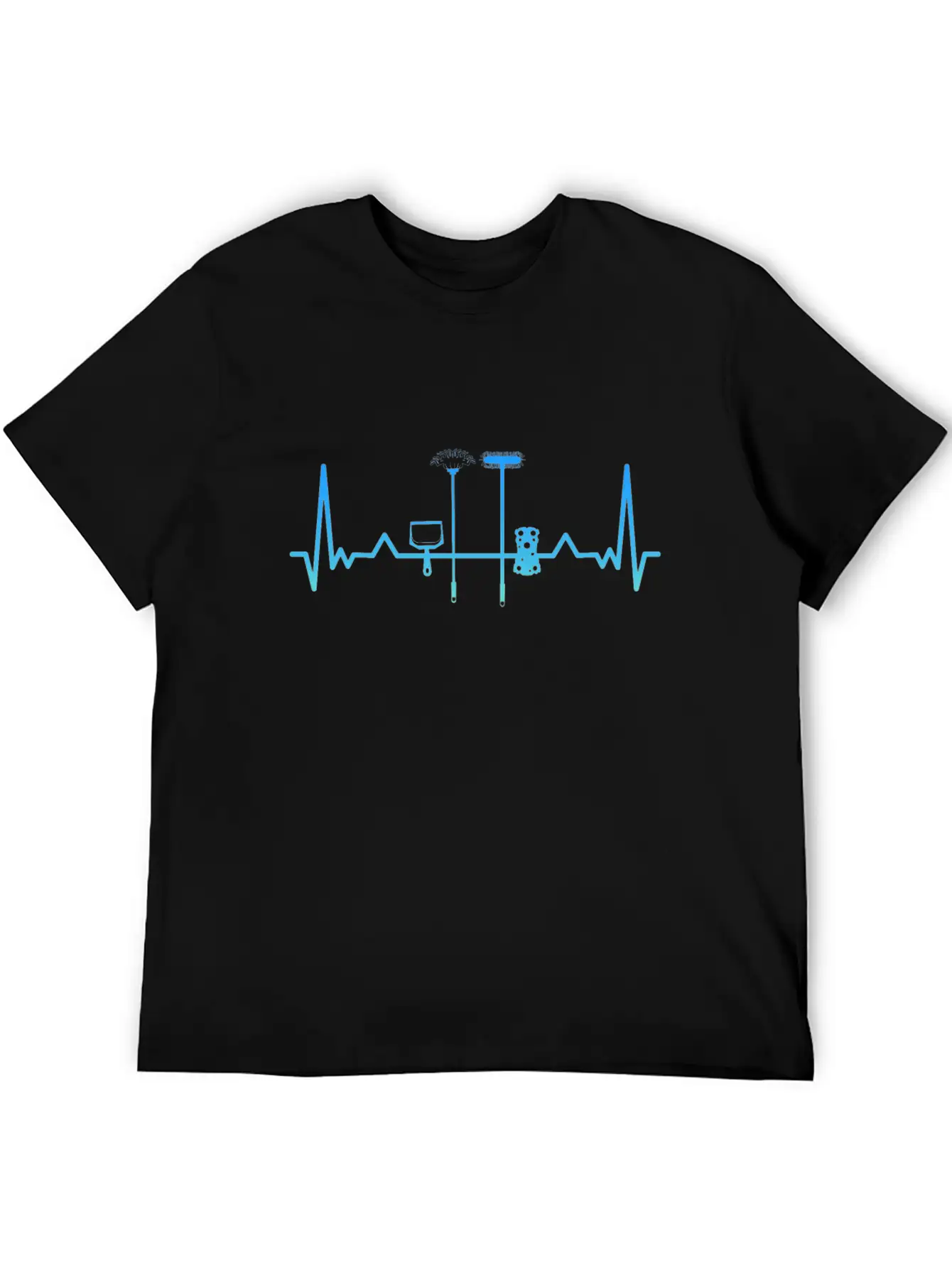 Cleaning Housekeeping Heartbeat Gift Mom Stylish Everyday T-Shirt – Unisex Basic Cotton Tee