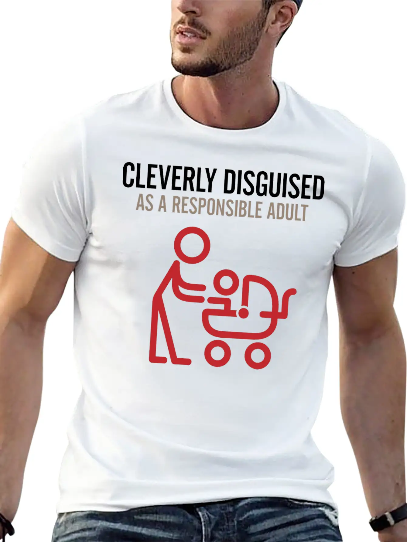Cleverly Disguised As A Reasonable Adult. Unisex Short Sleeve Soft Cotton T-Shirt – Casual Everyday Wear