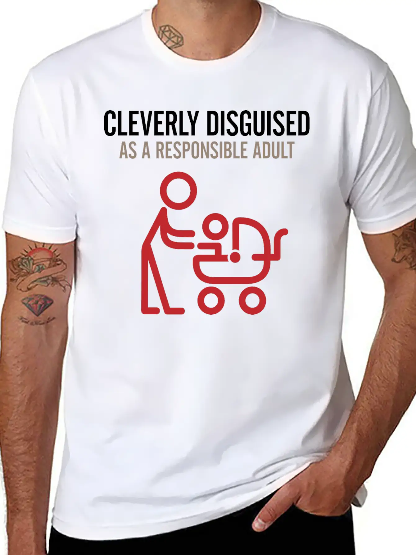 Cleverly Disguised As A Reasonable Adult. Unisex Short Sleeve Soft Cotton T-Shirt – Casual Everyday Wear