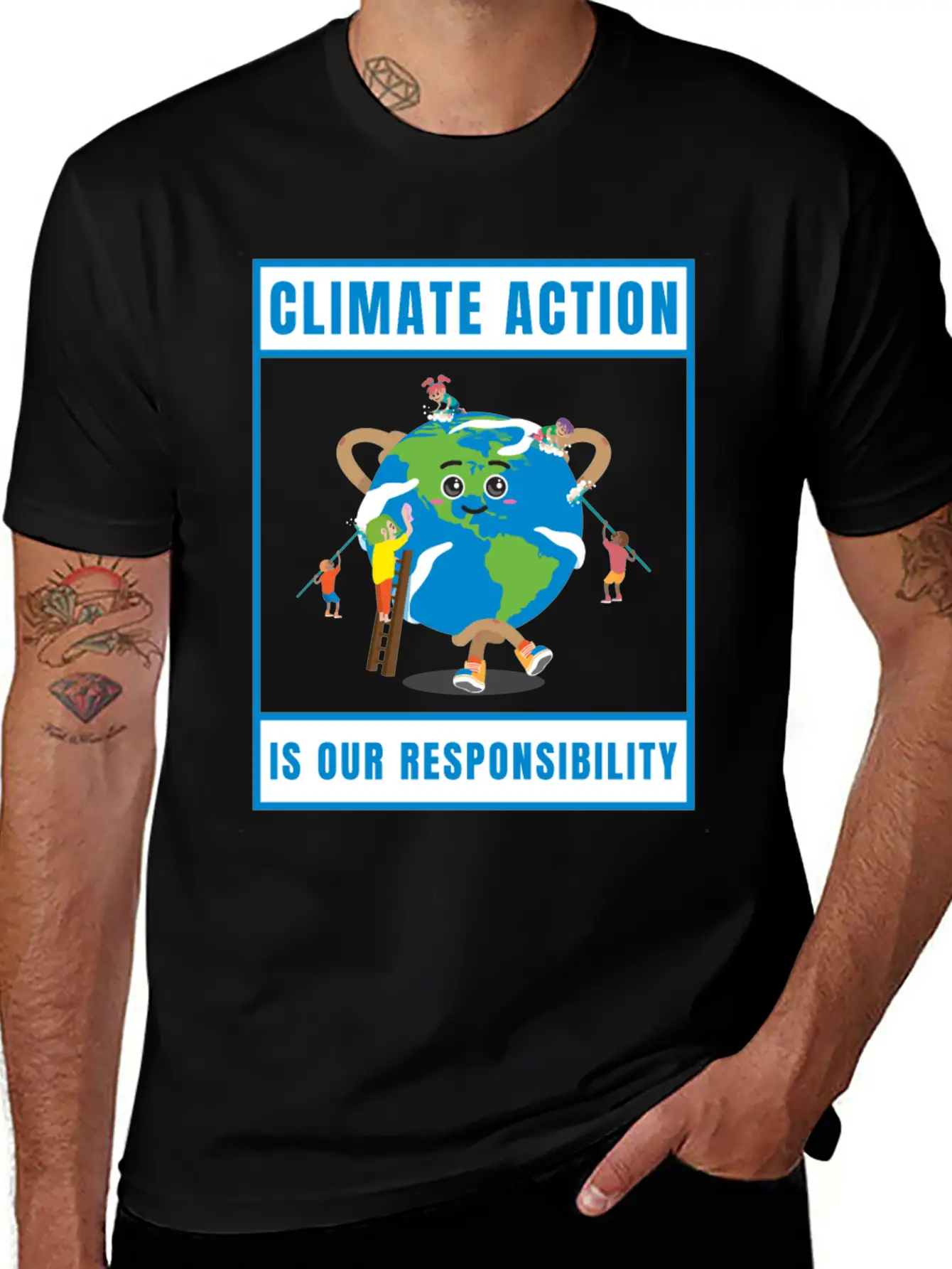 Climate Action Is Our Responsibility Essential Unisex Summer Tee – Soft Cotton Casual Fit