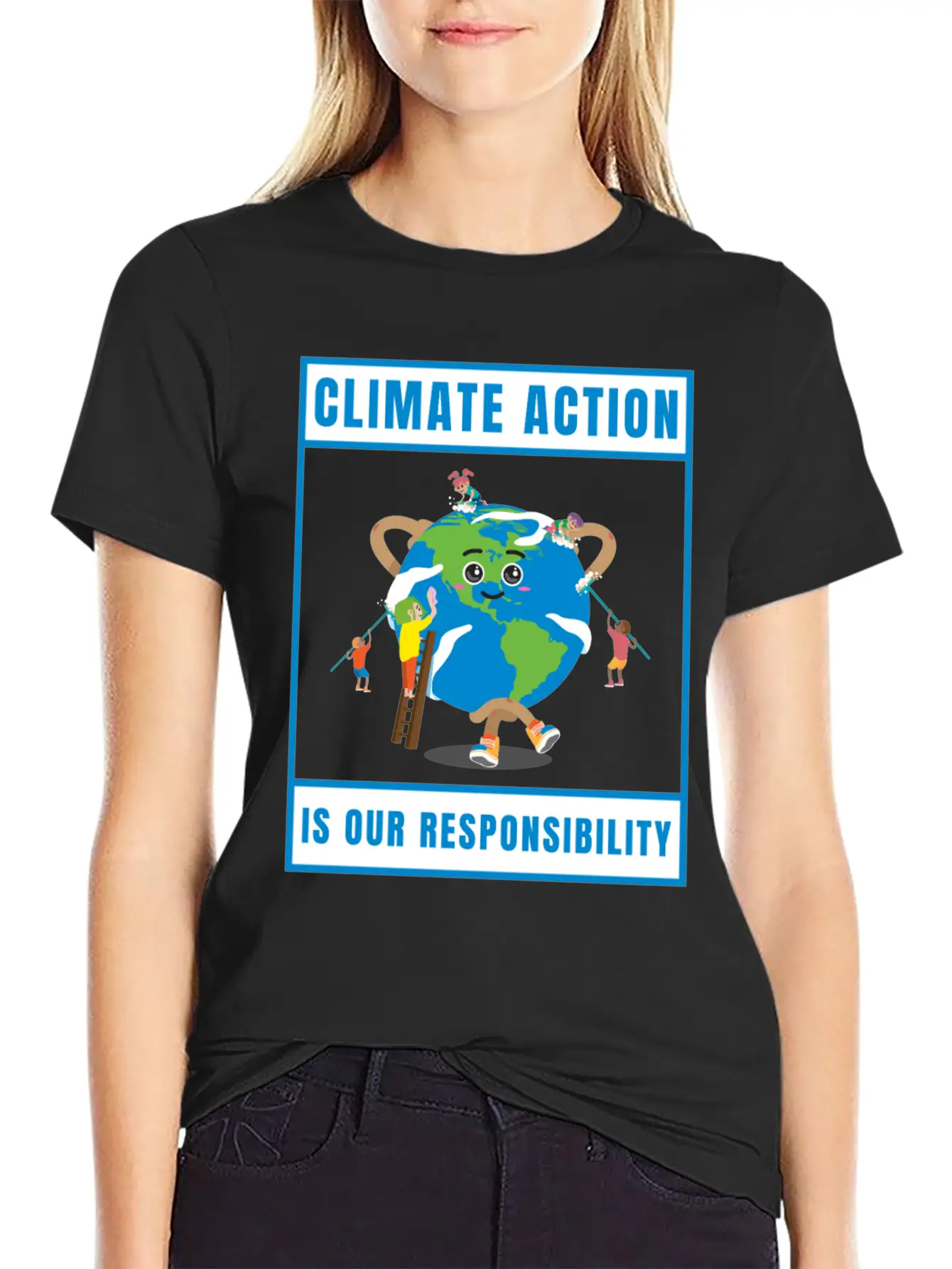 Climate Action Is Our Responsibility Essential Unisex Summer Tee – Soft Cotton Casual Fit