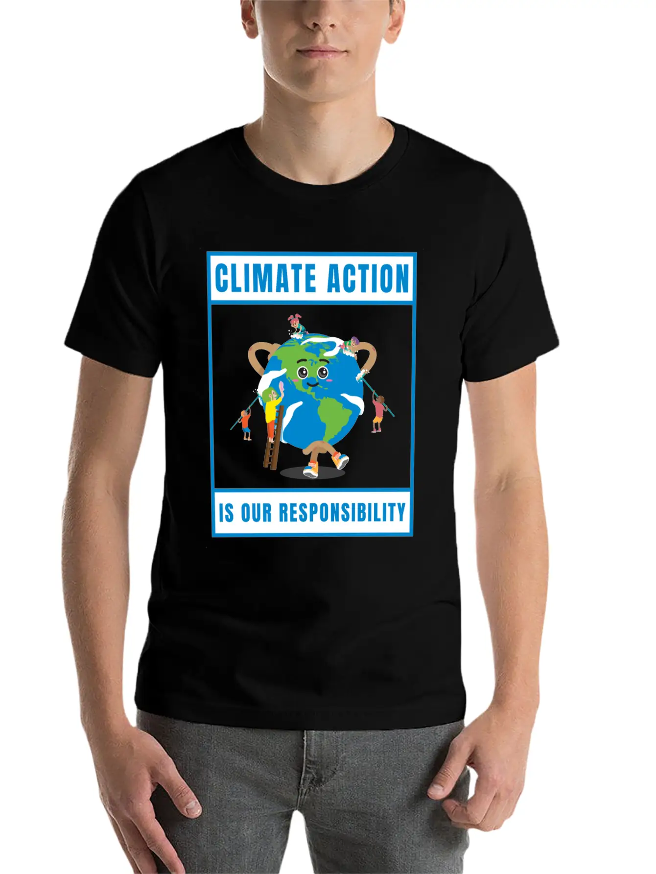 Climate Action Is Our Responsibility Essential Unisex Summer Tee – Soft Cotton Casual Fit