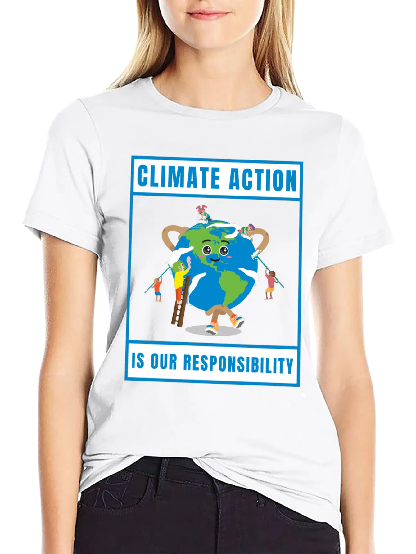 Climate Action Is Our Responsibility Essential Unisex Summer Tee – Soft Cotton Casual Fit