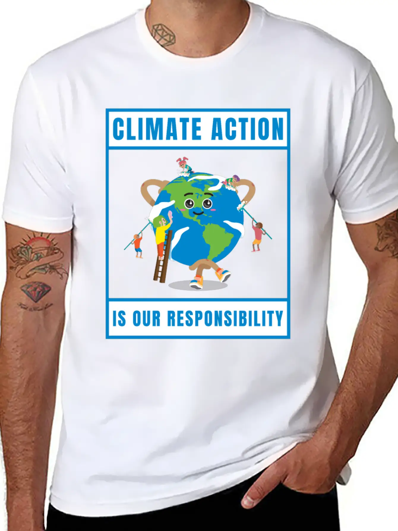 Climate Action Is Our Responsibility Essential Unisex Summer Tee – Soft Cotton Casual Fit