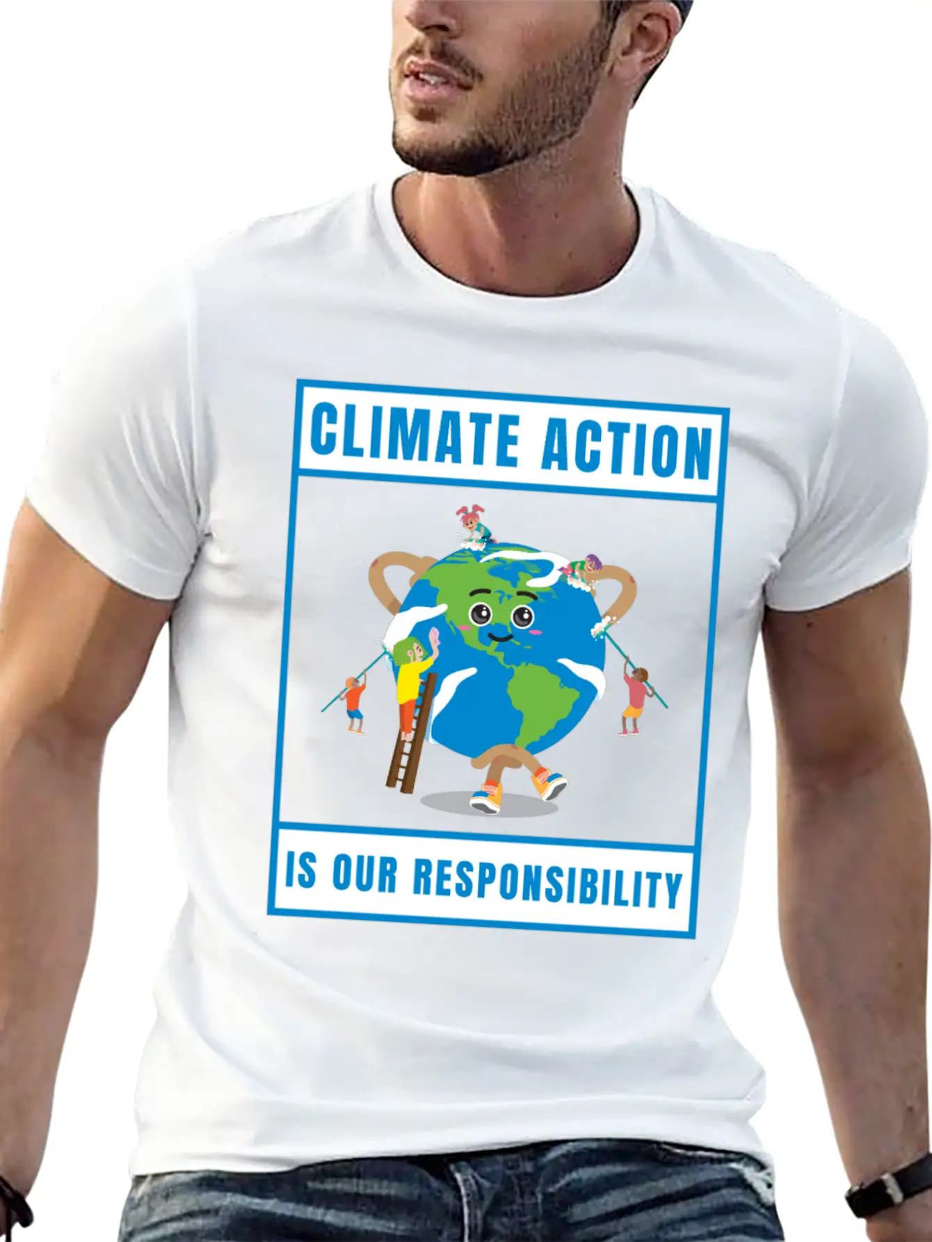 Climate Action Is Our Responsibility Essential Unisex Summer Tee – Soft Cotton Casual Fit