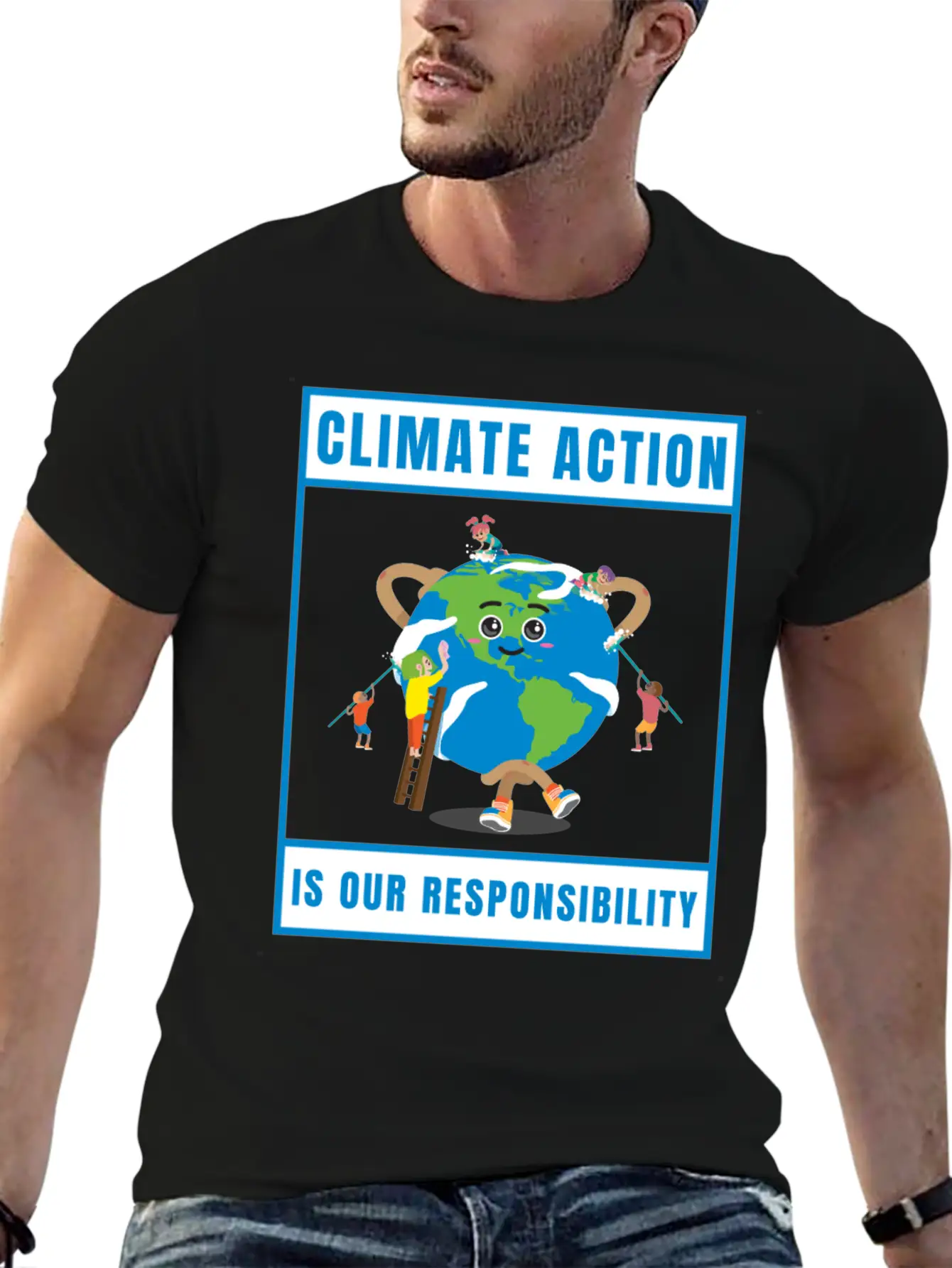 Climate Action Is Our Responsibility Essential Unisex Summer Tee – Soft Cotton Casual Fit