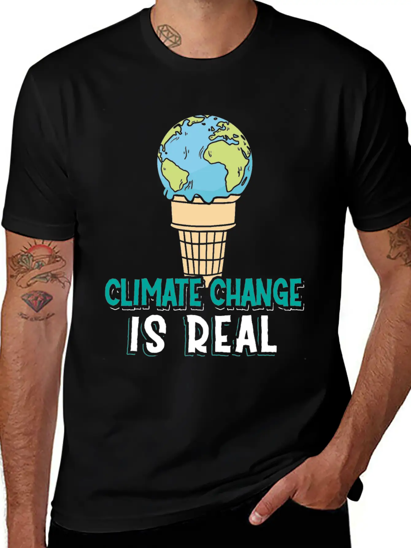 Climate Change Is Real Klimawandel Globale Stylish Everyday T-Shirt – Unisex Basic Cotton Tee