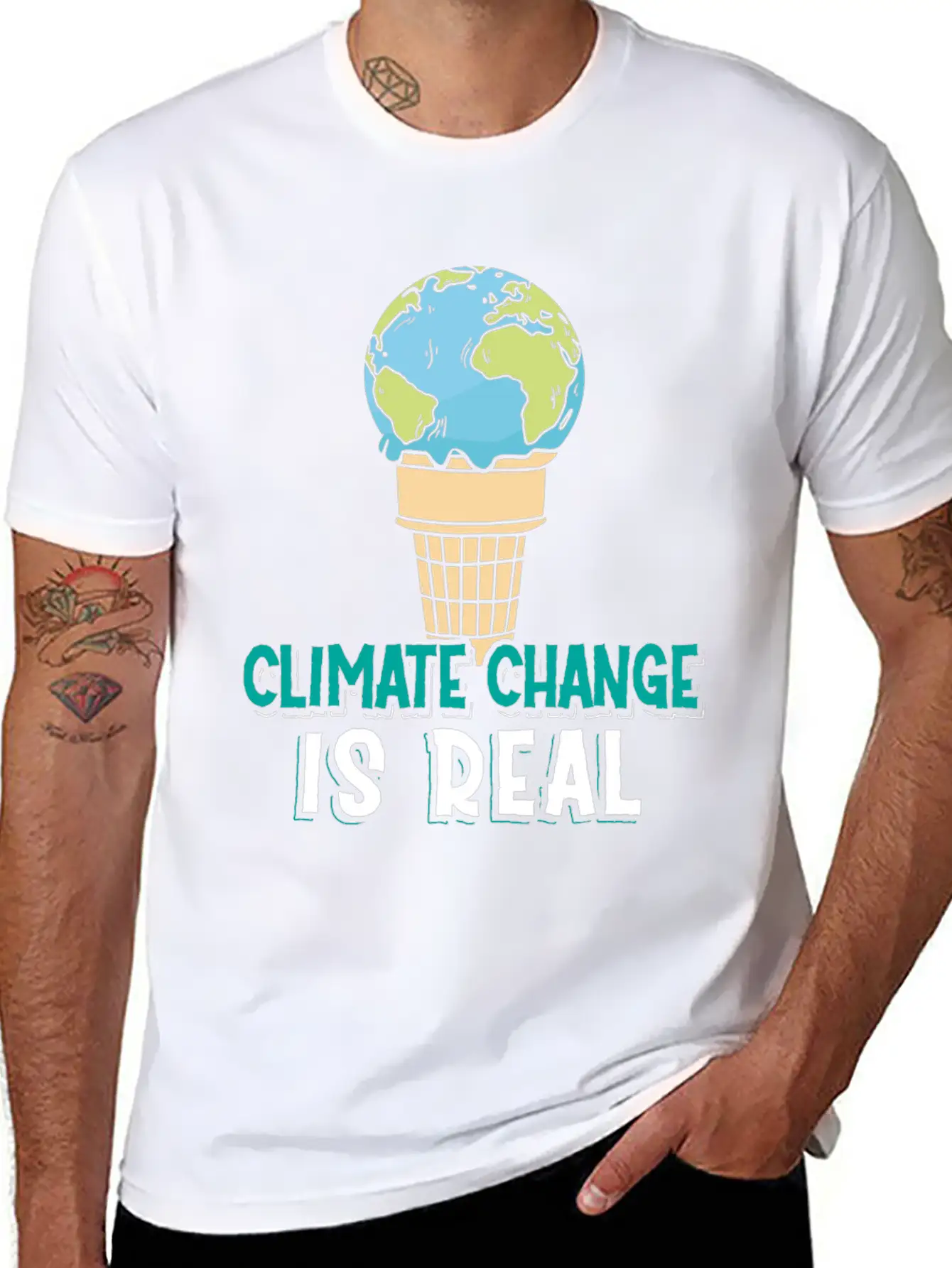 Climate Change Is Real Klimawandel Globale Stylish Everyday T-Shirt – Unisex Basic Cotton Tee