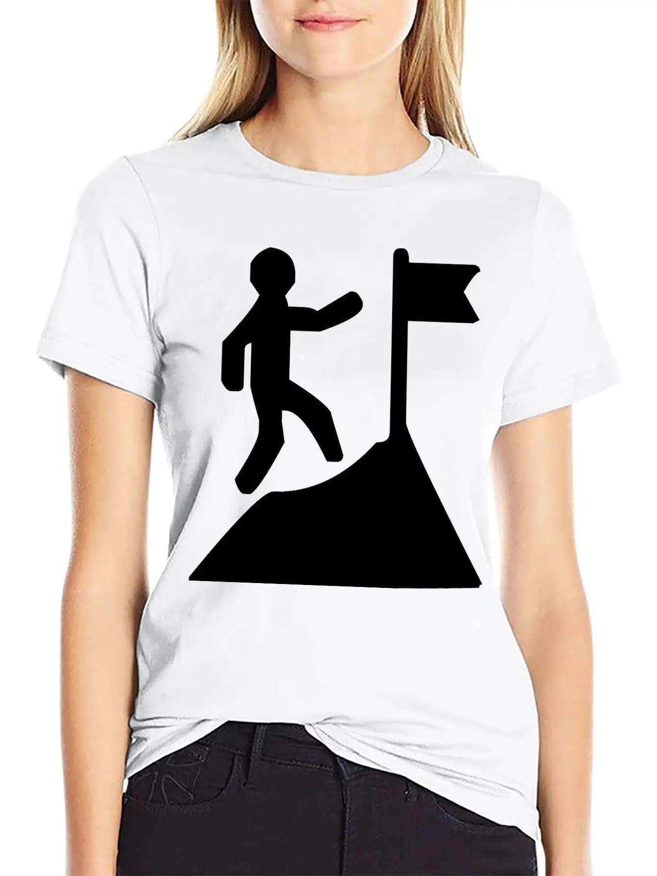 Climbing A Mountain Unisex Short Sleeve Soft Cotton T-Shirt – Casual Everyday Wear