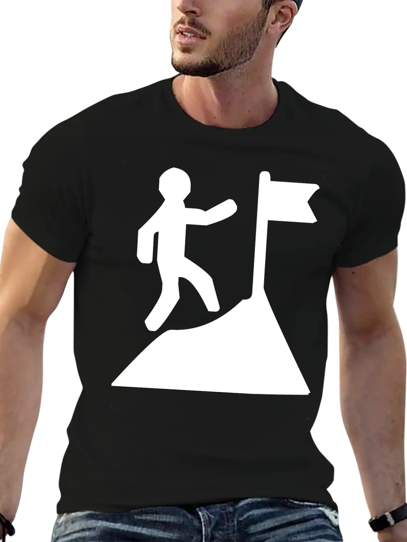 Climbing A Mountain Unisex Short Sleeve Soft Cotton T-Shirt – Casual Everyday Wear