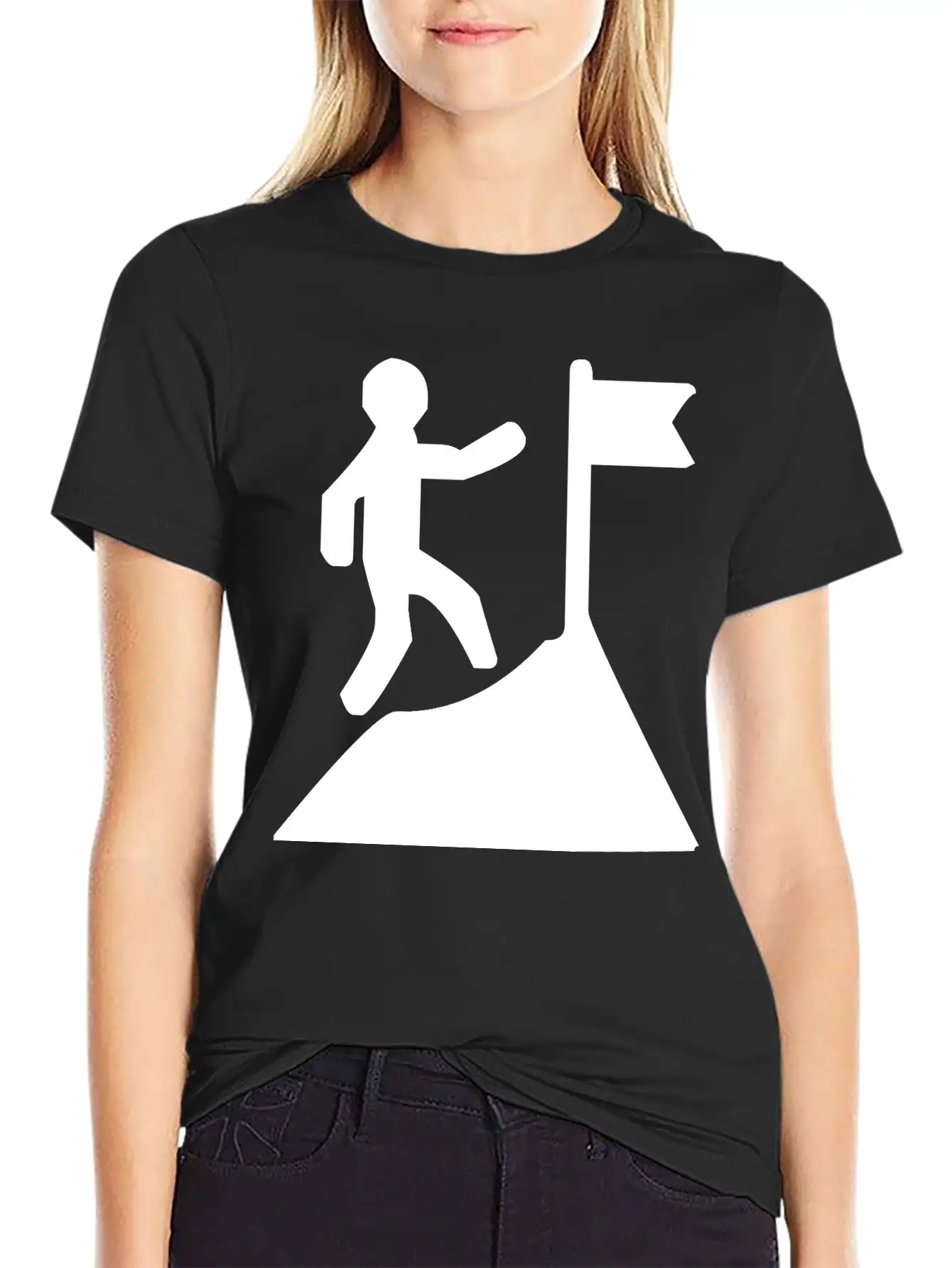 Climbing A Mountain Unisex Short Sleeve Soft Cotton T-Shirt – Casual Everyday Wear