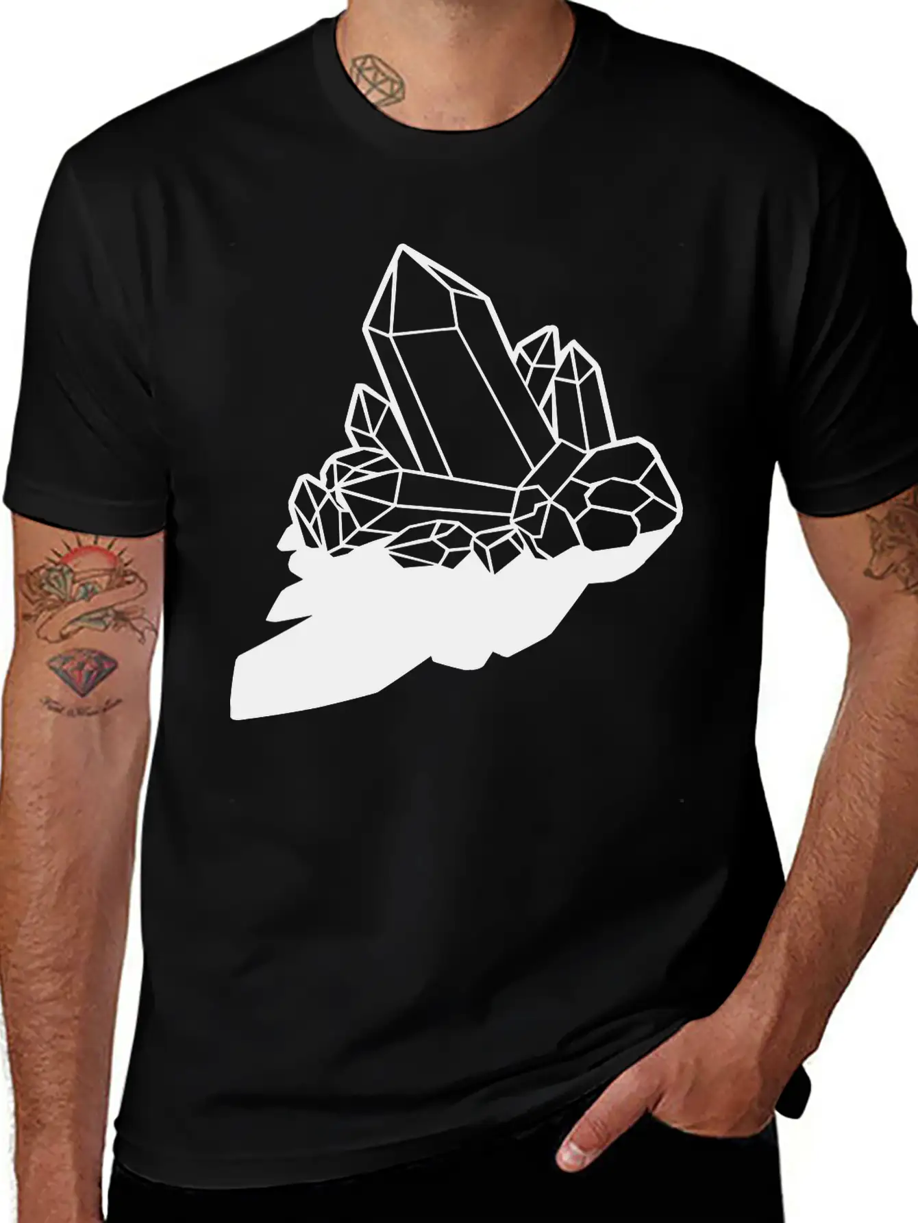Clipart Shadow Crystal Stylish Everyday T-Shirt – Unisex Basic Cotton Tee